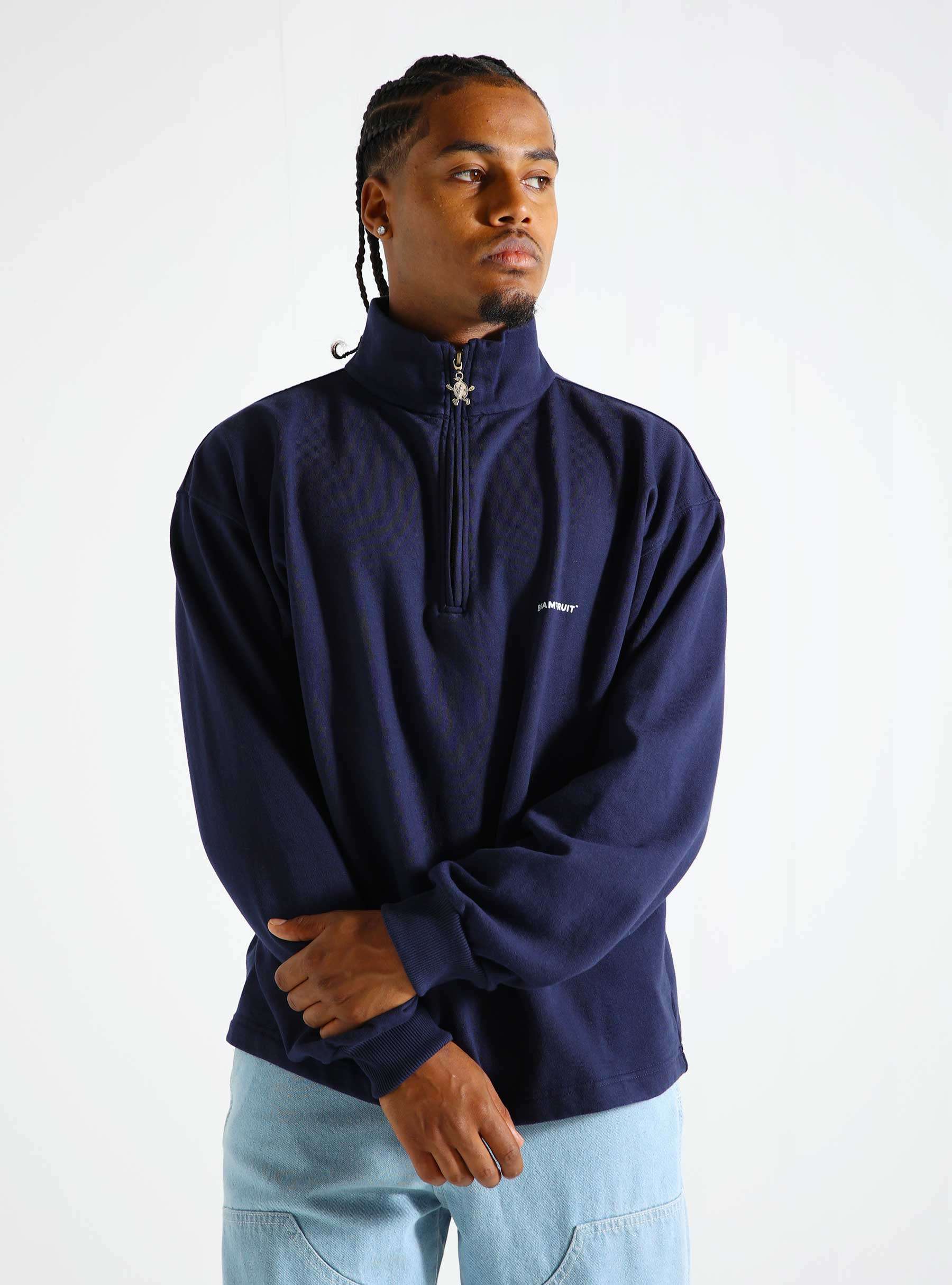 Lemon Buckle Quarter Zip Navy 368