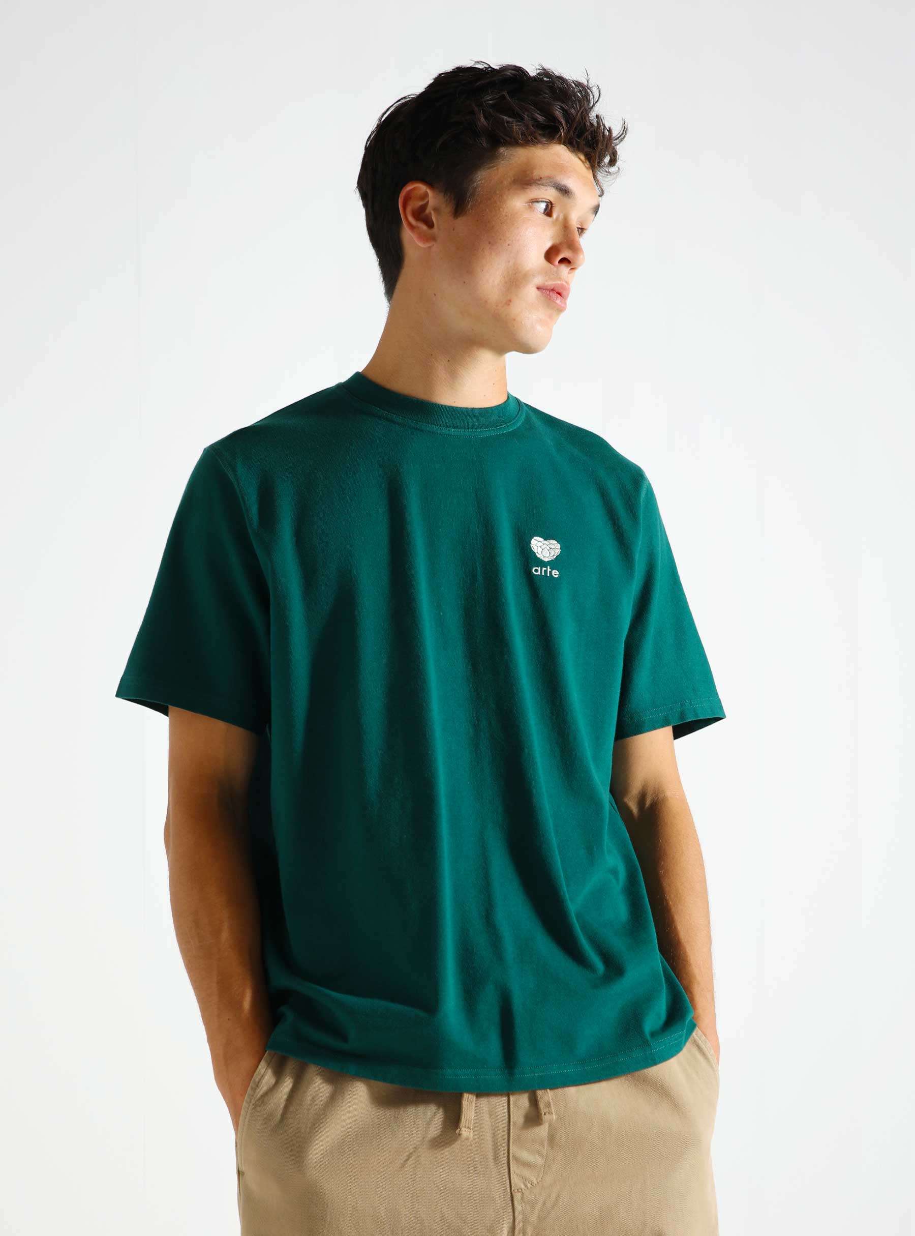 Heart Logo T-shirt Green AW24-111T