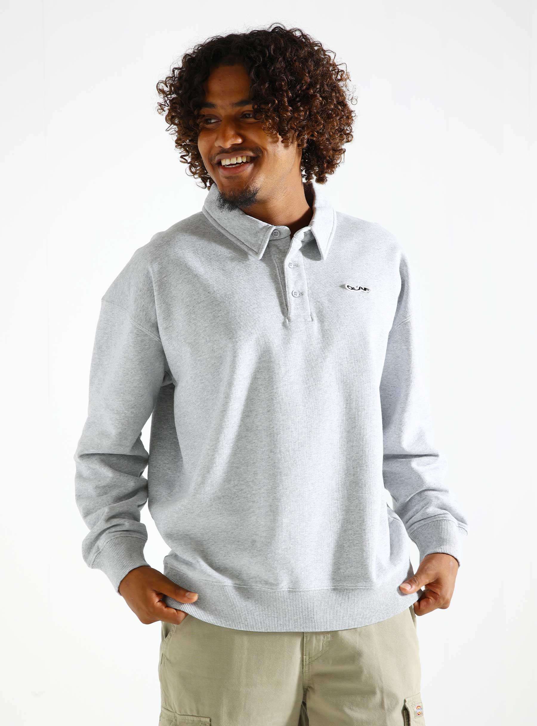 Oversized Polo Htr Grey M180213