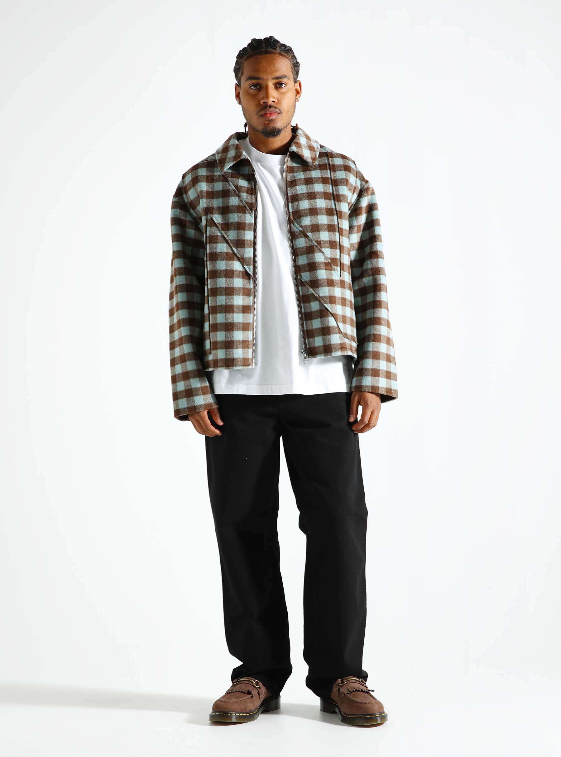 Wool Check Overshirt Brown 2402037001