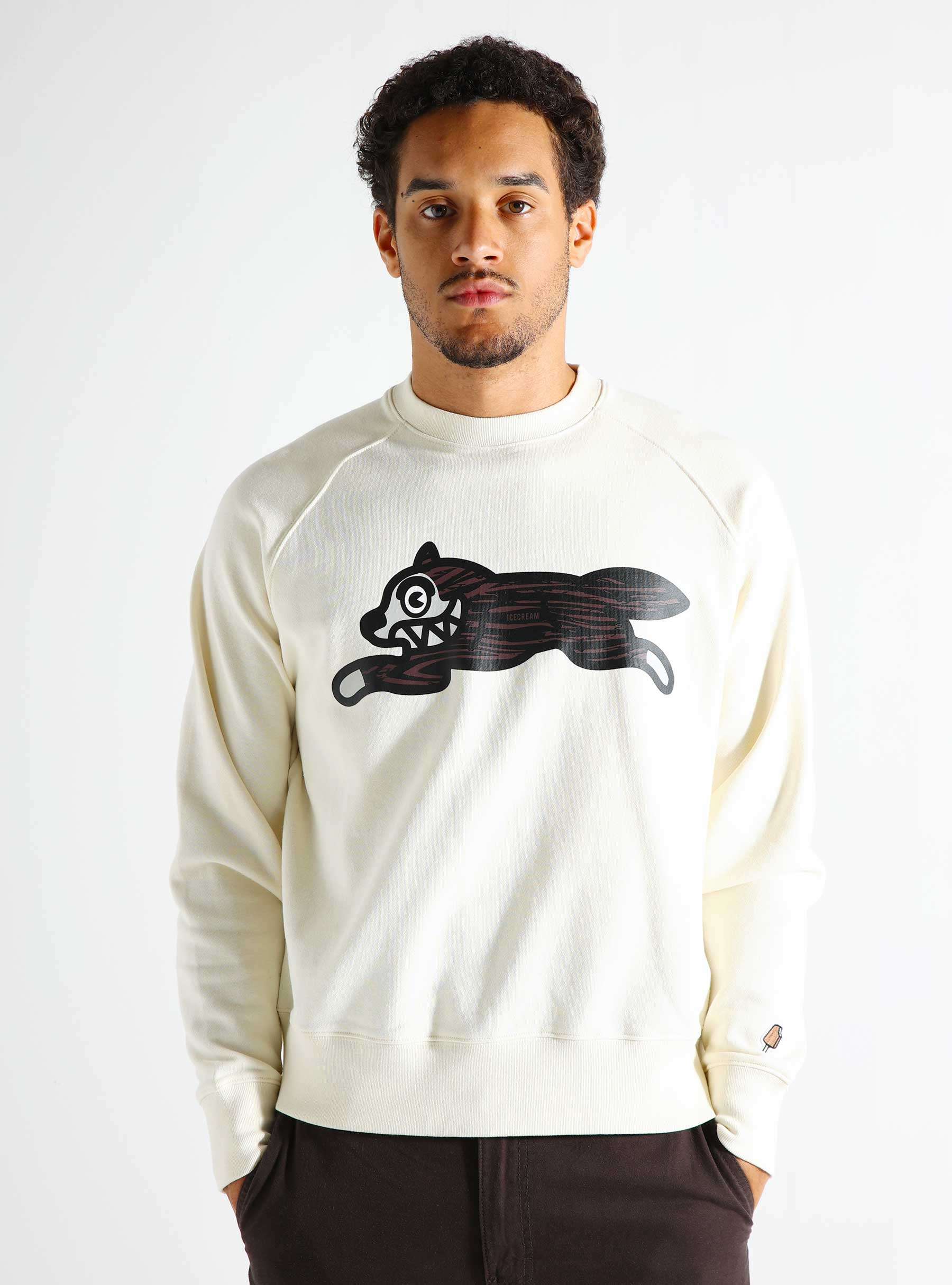 Woodgrain Running Dog Crewneck Ecru IC24327