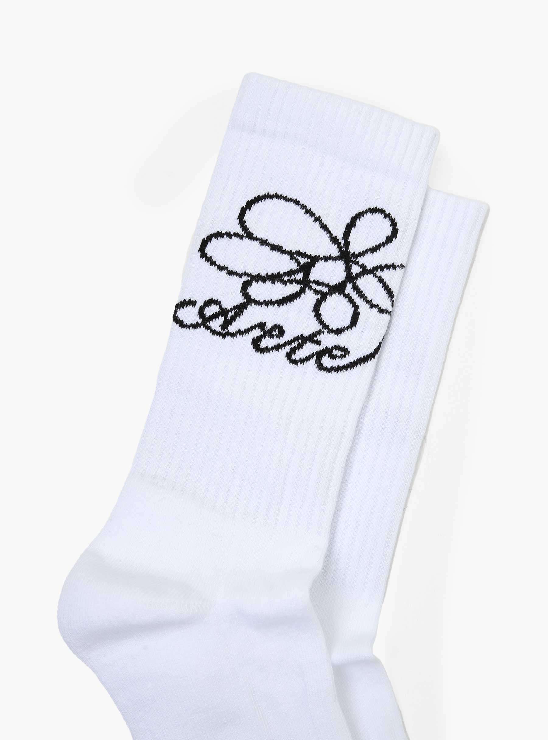 Flower Logo Socks White AW24-242SK