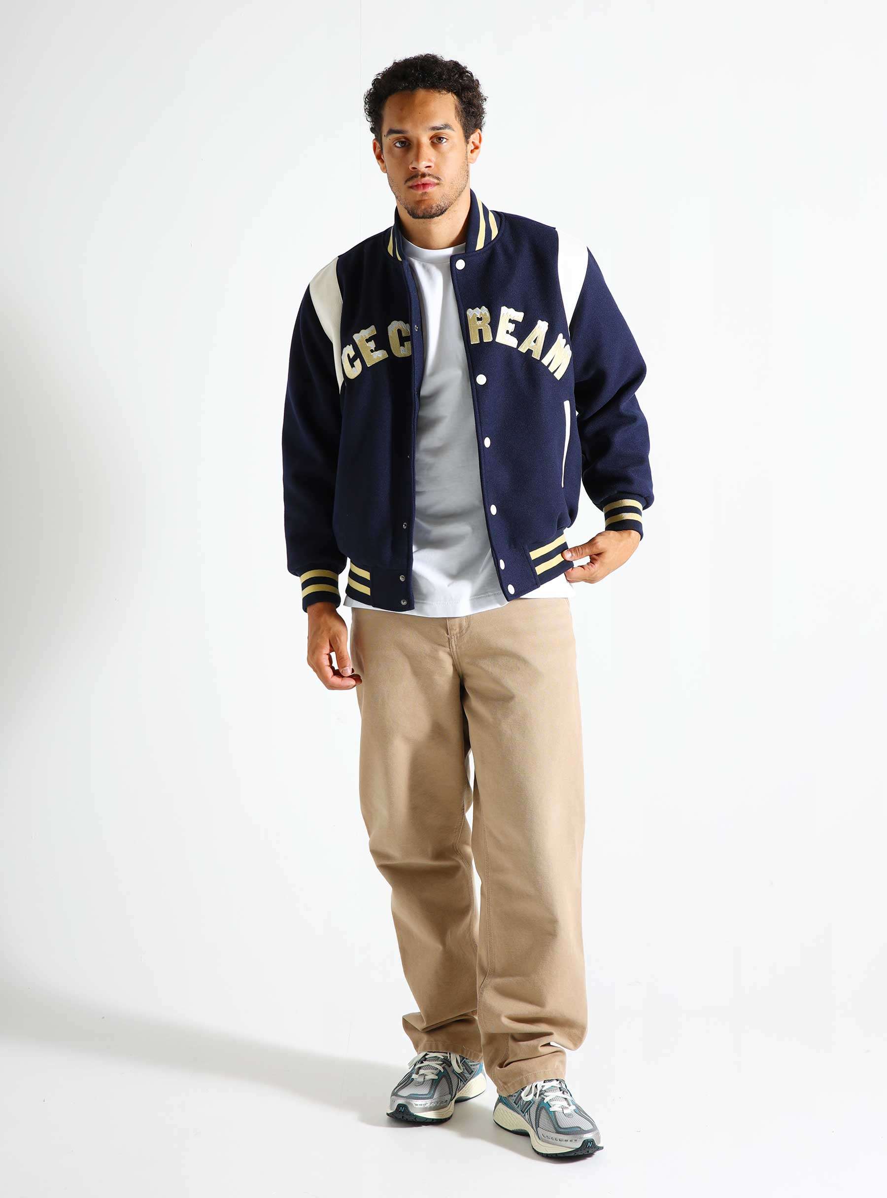 Drippy Varsity Jacket Navy IC24301