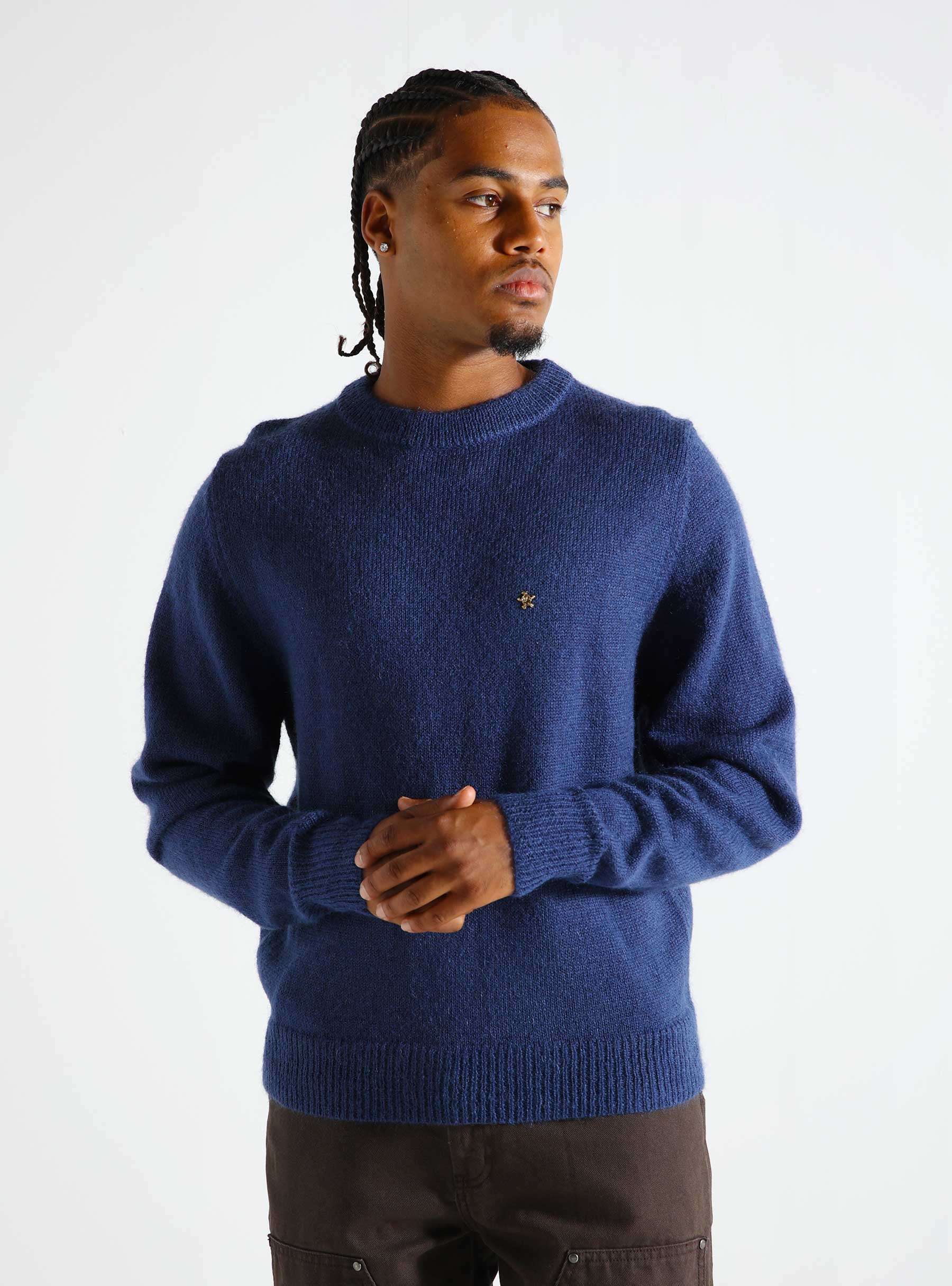 Gold Lemon Knit Navy 332