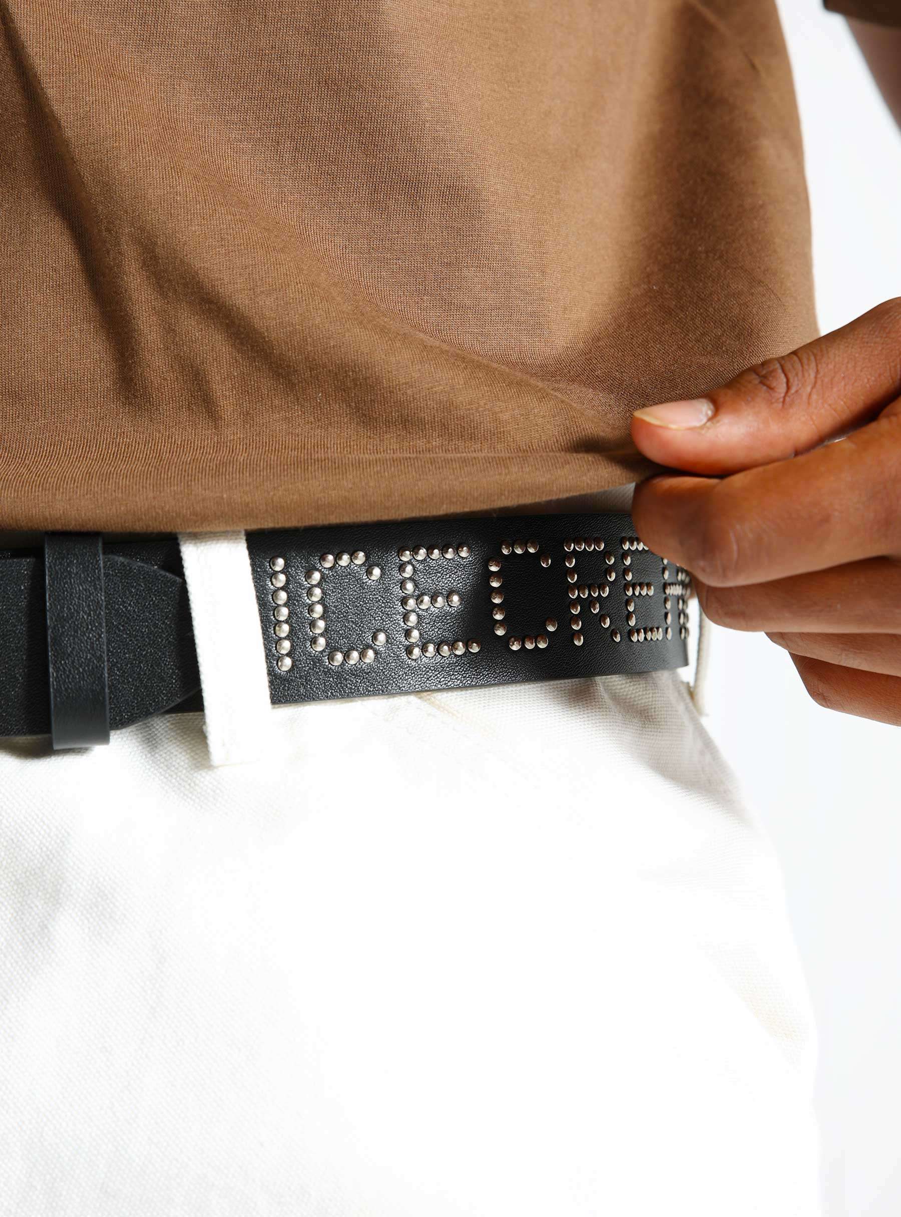 Studded Leather Belt Black IC24390