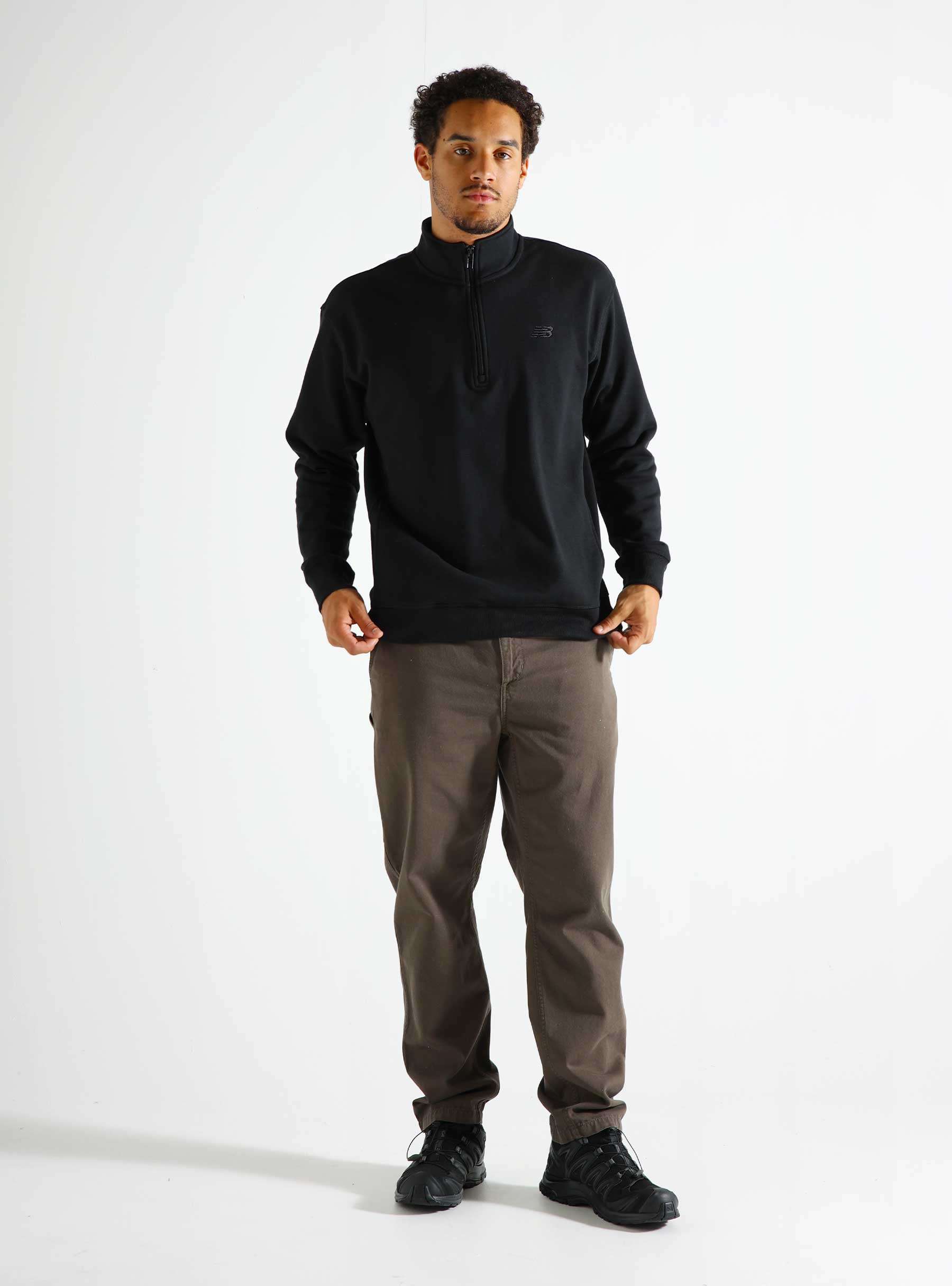 Athletics Fleece Quarter Zip Ash Black MT43501