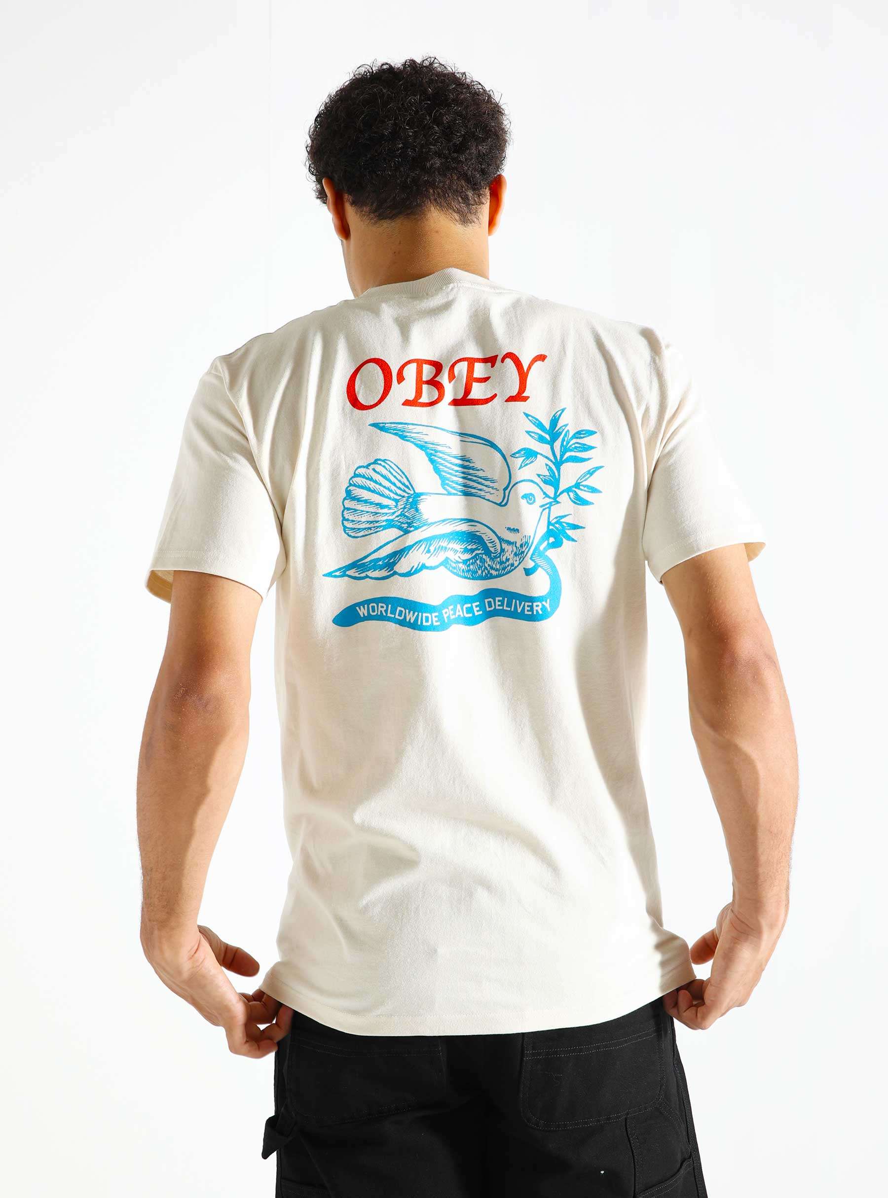 Obey Peace Delivery Dove T-shirt Cream 165263934-CRM