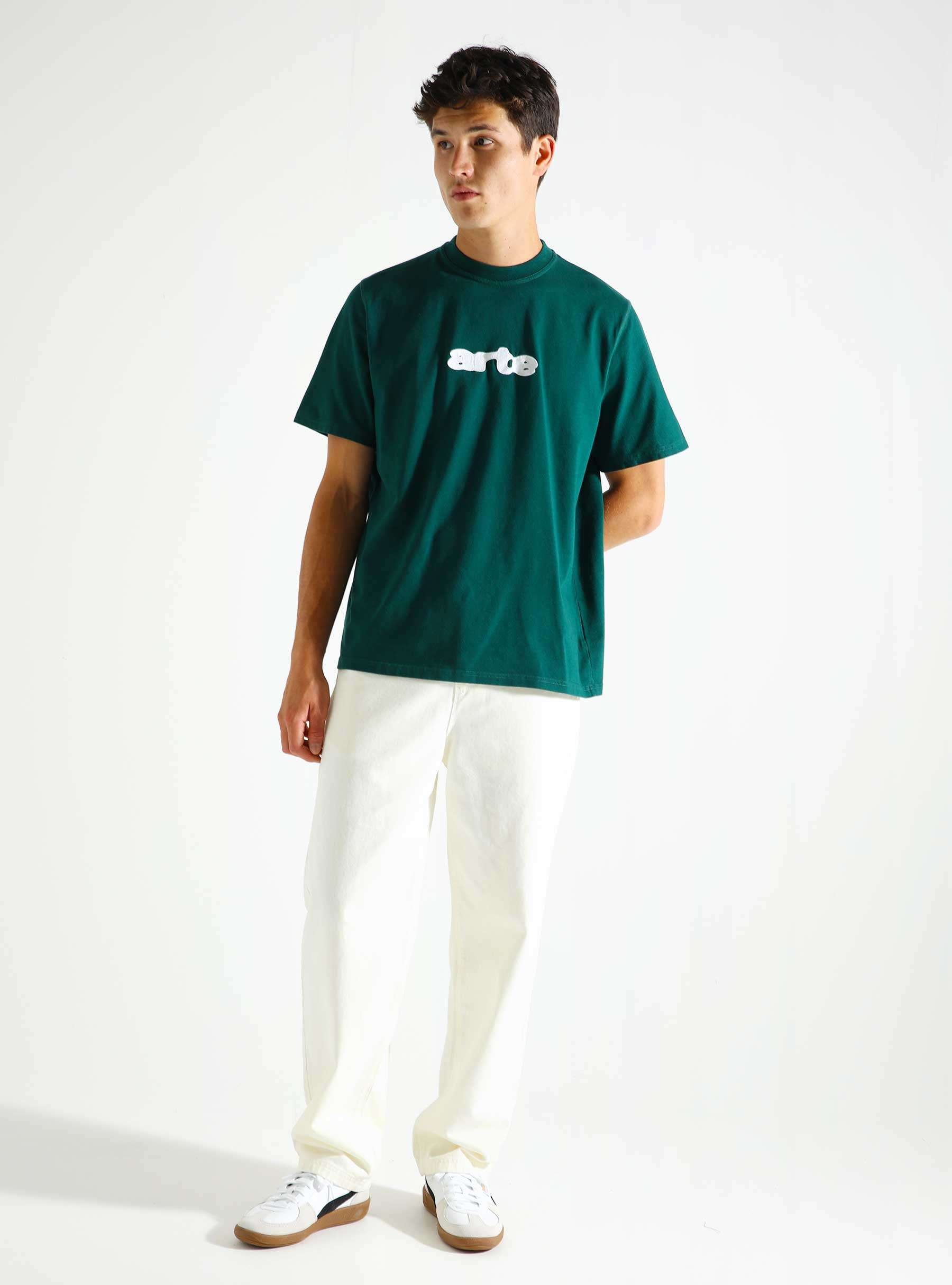 Blur Embroidery T-shirt Green AW24-123T