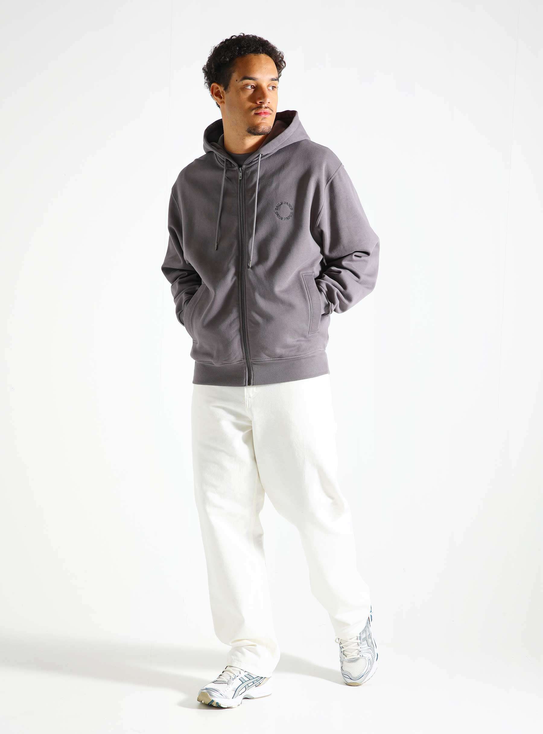 Orbit Emb Zip Hoodie Rabbit Grey 2422067