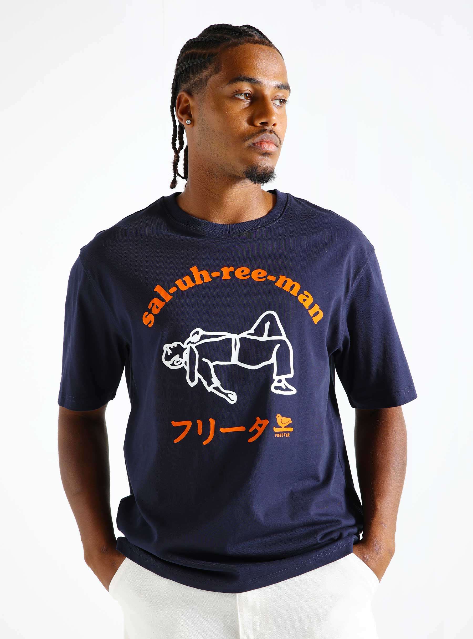 Saluhreeman T-Shirt Navy freeter_aw24_03