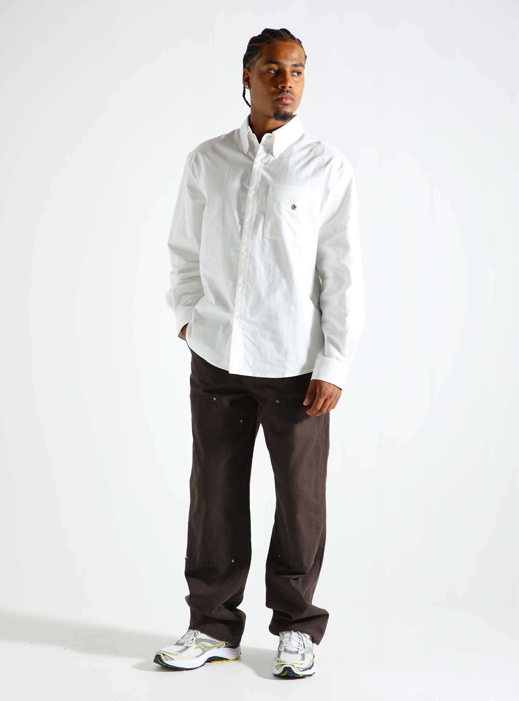 Gold Lemon Oxford Shirt White  342