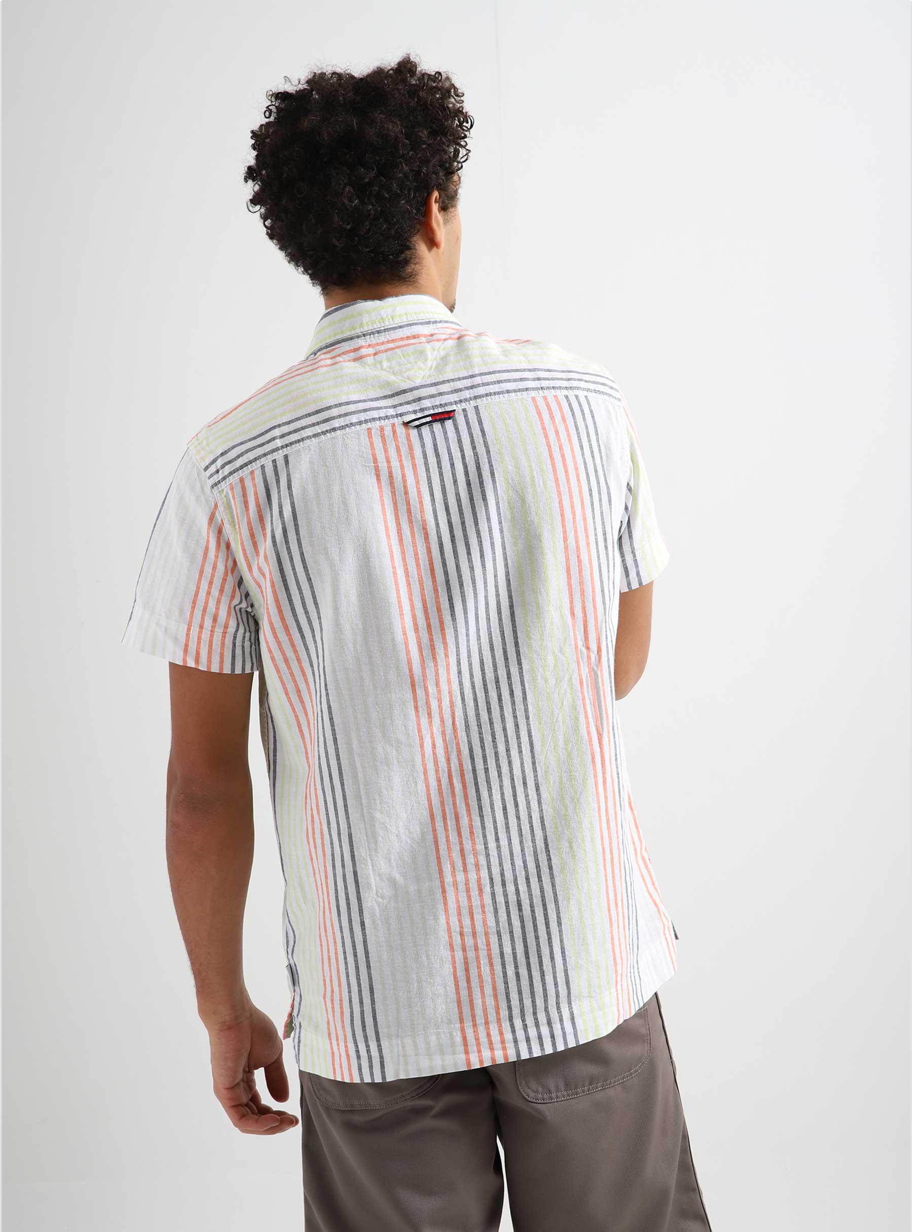 TJM Classic Linen Mini Stripe Shirt White Multi Stripe DM0DM15926YBR