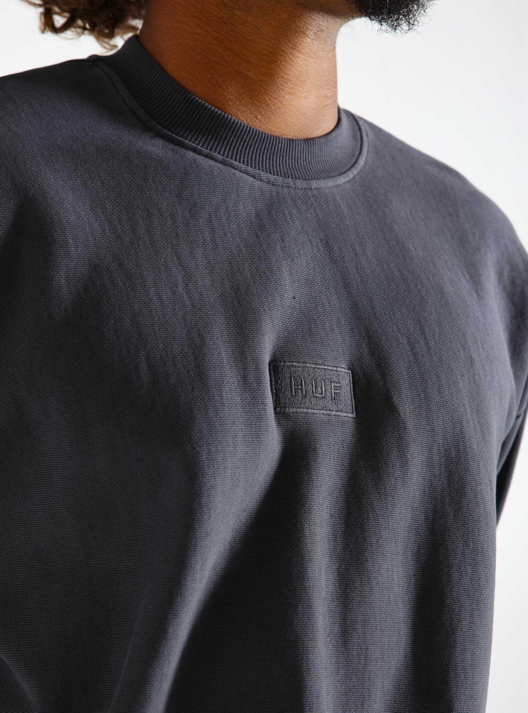 Mason Crewneck Fleece Washed Black FL00230