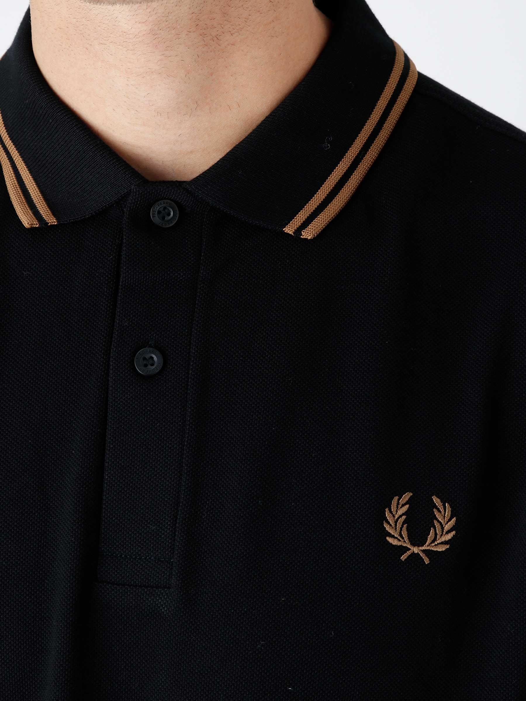 Twin Tipped Fred Perry Shirt Black Shadedston M3600-Q27