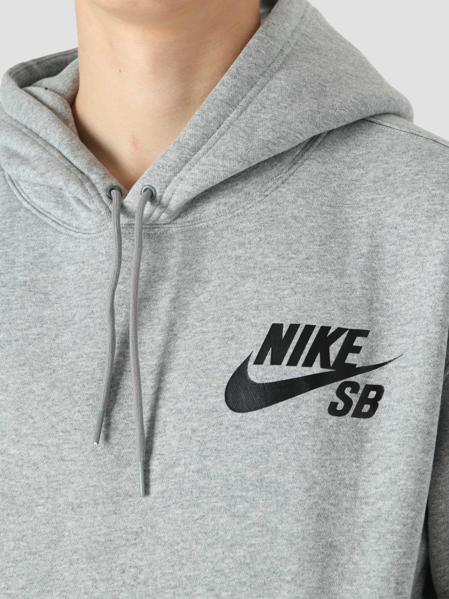 Nike M Nk SB Icon Hoodie Po Essential Dk Grey Heather Black - Freshcotton