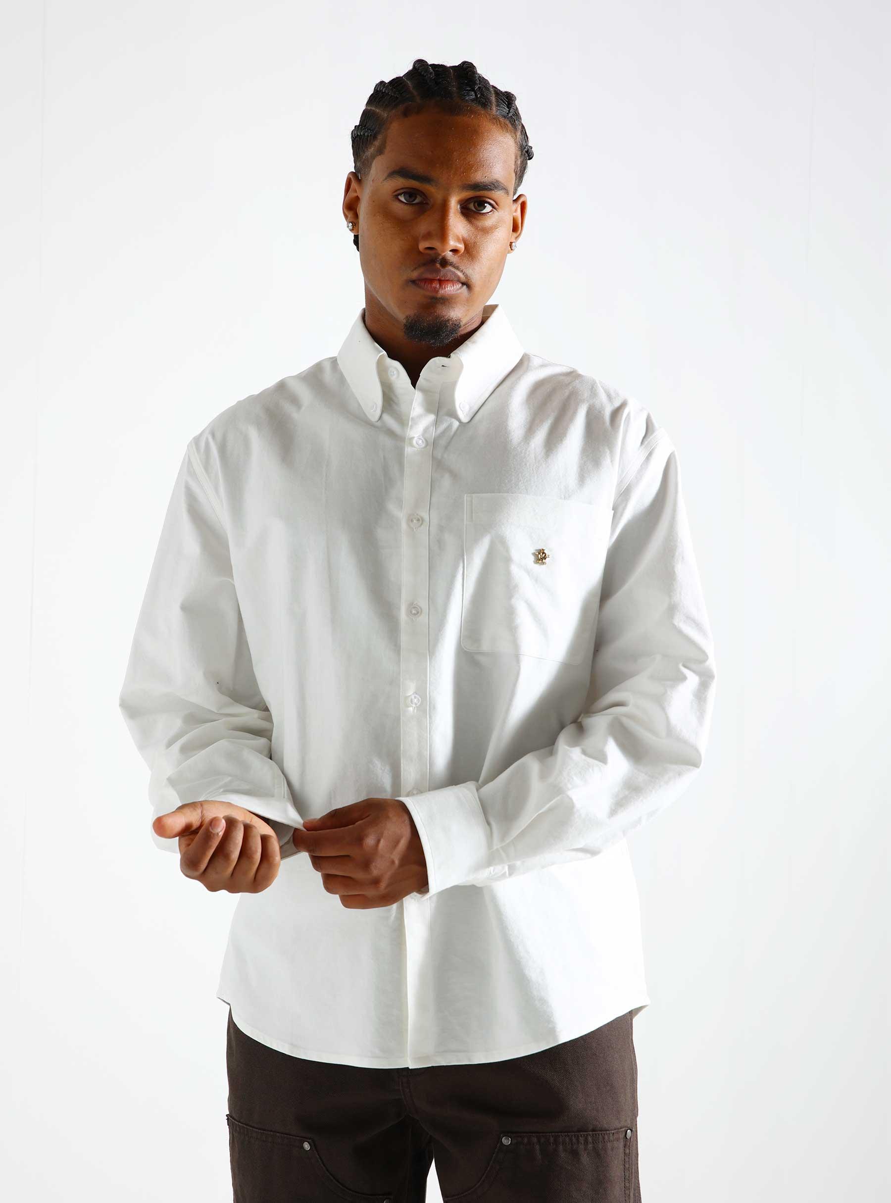 Gold Lemon Oxford Shirt White  342