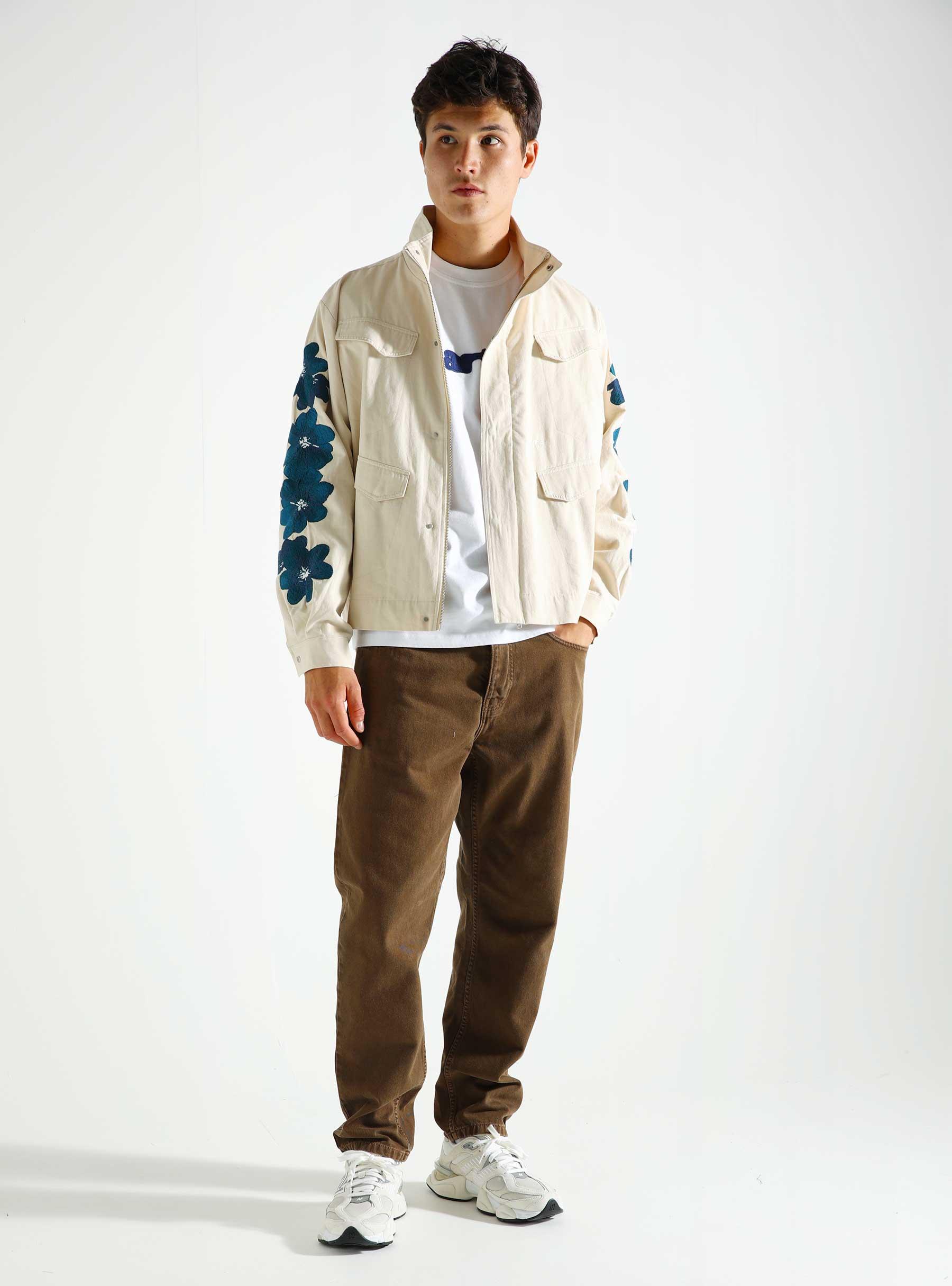 Flower Embroidery Jacket Cream AW24-082J