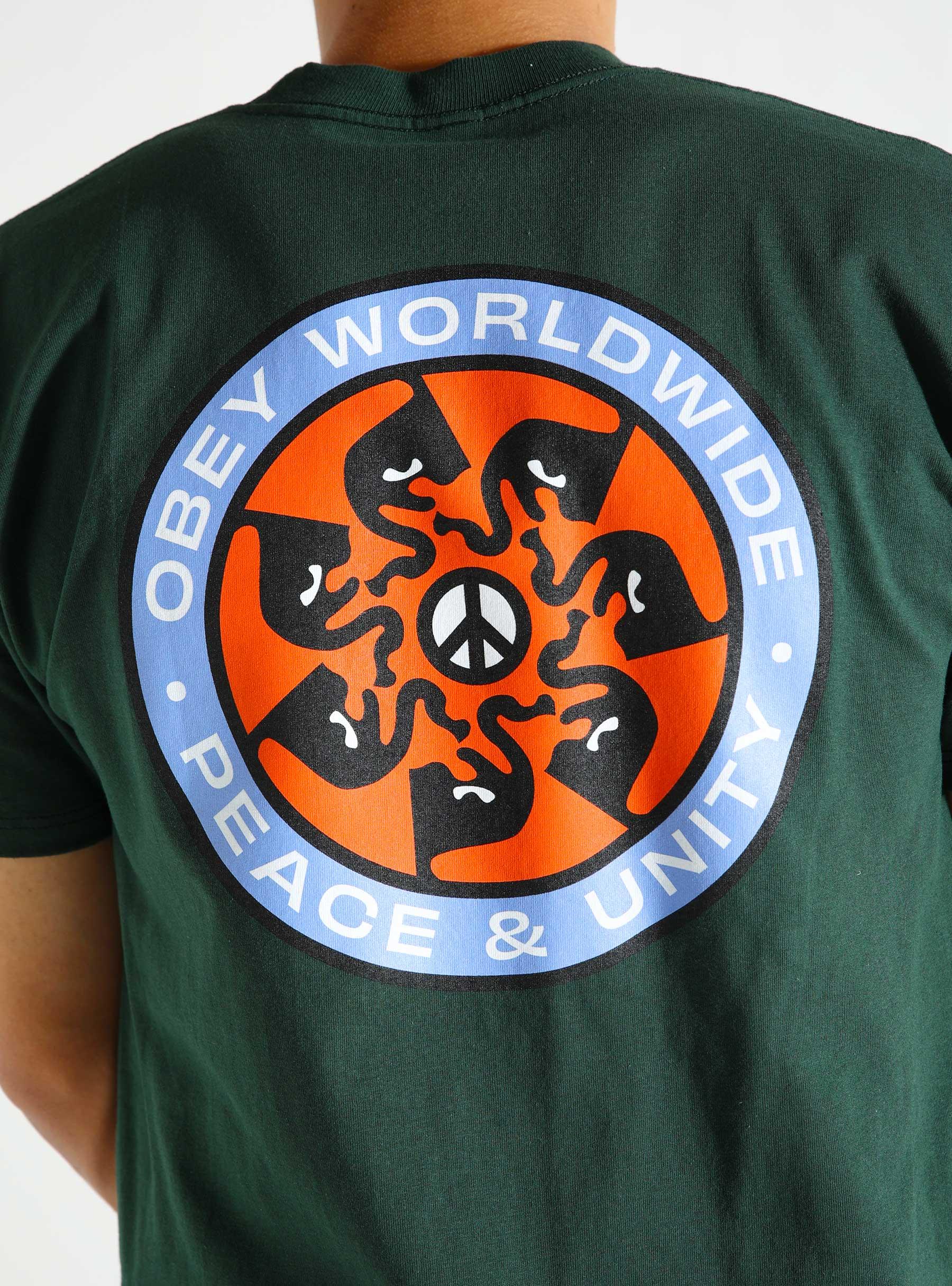 Obey Peace Wheel T-shirt Forest Green 165263883-FOR