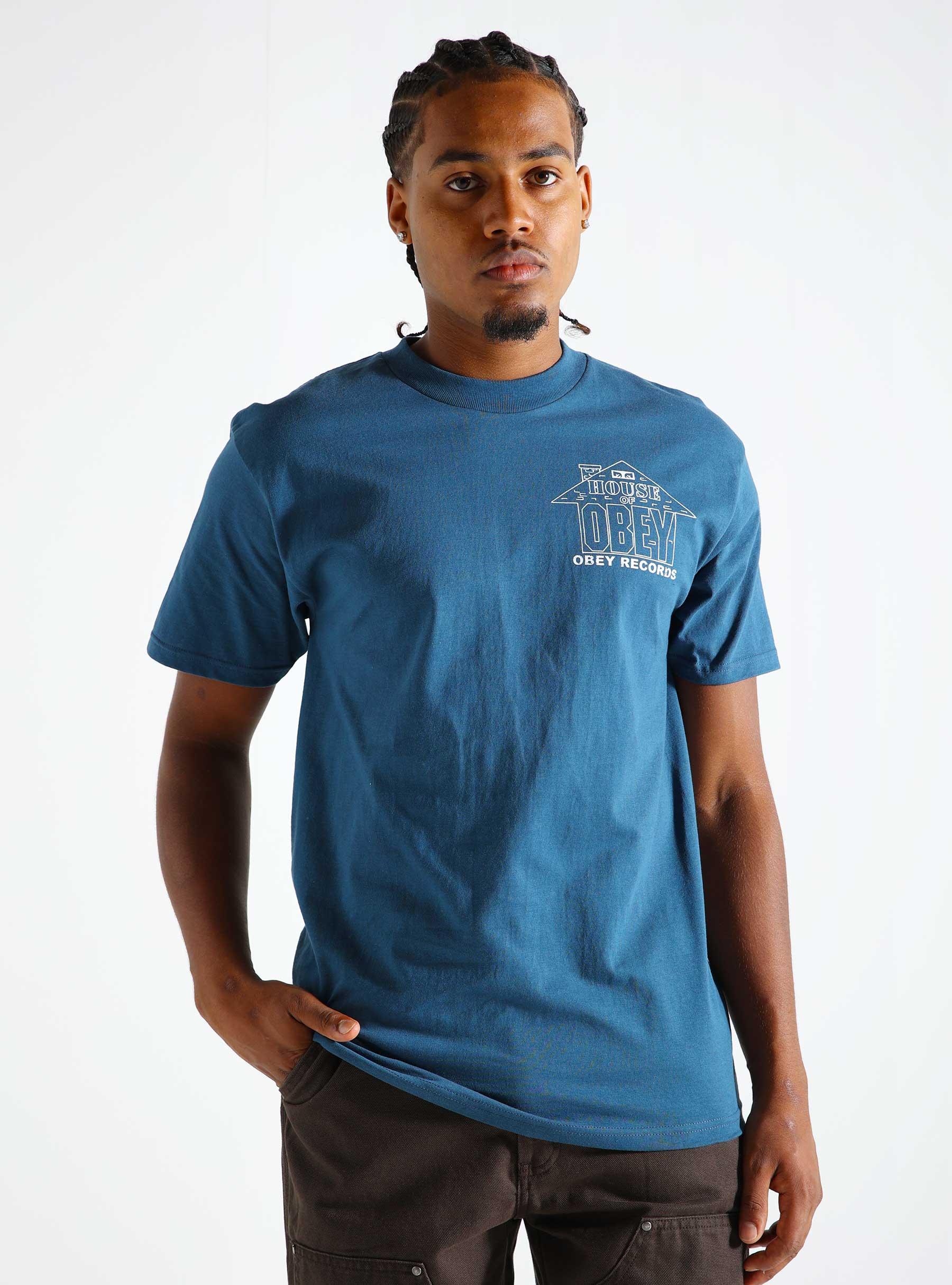 House Of Obey Records T-shirt Harbor Blue 165263922-HBU