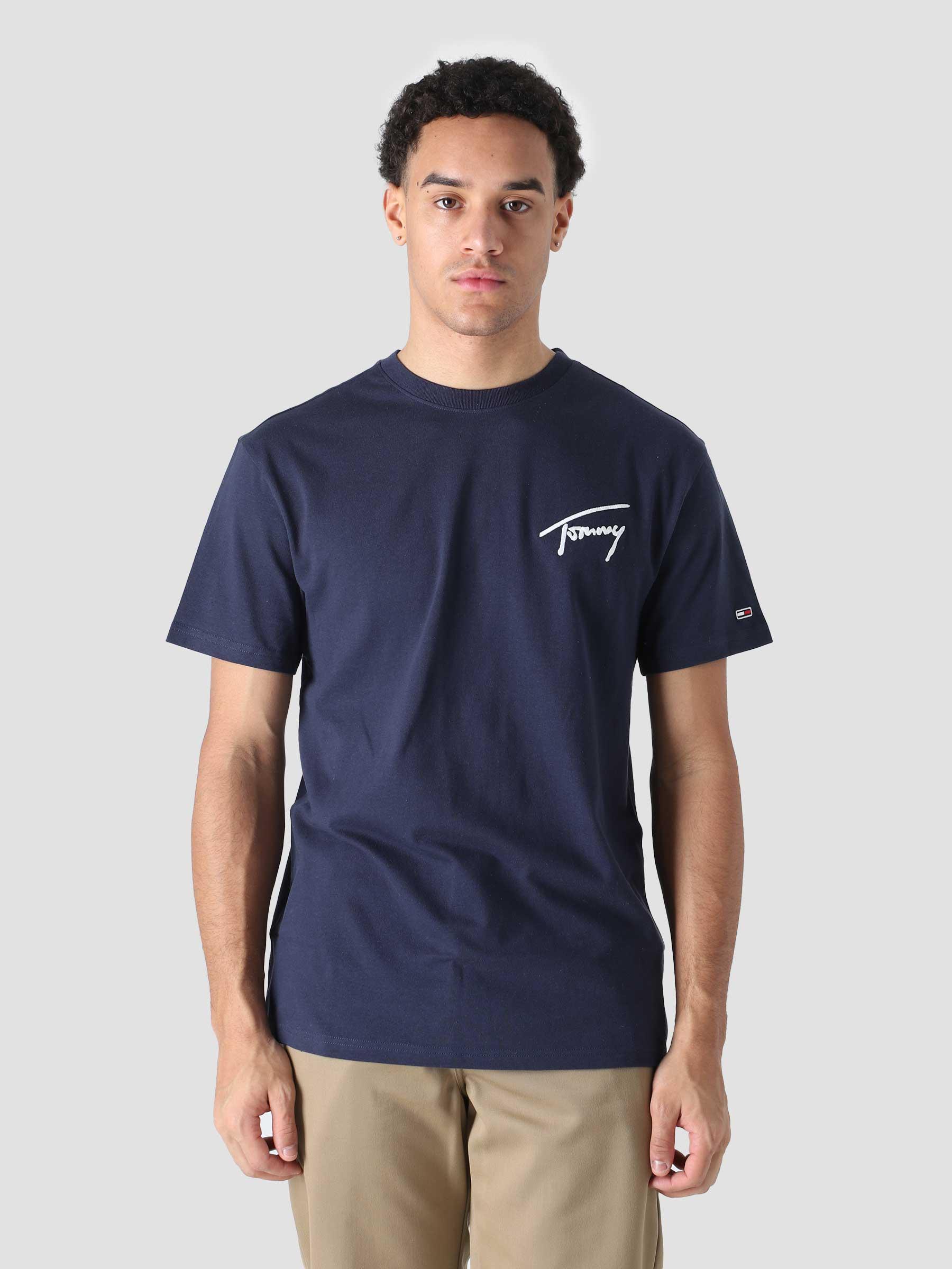 Tommy Jeans TJM Tommy Signature Freshcotton - T-Shirt Twilight Navy