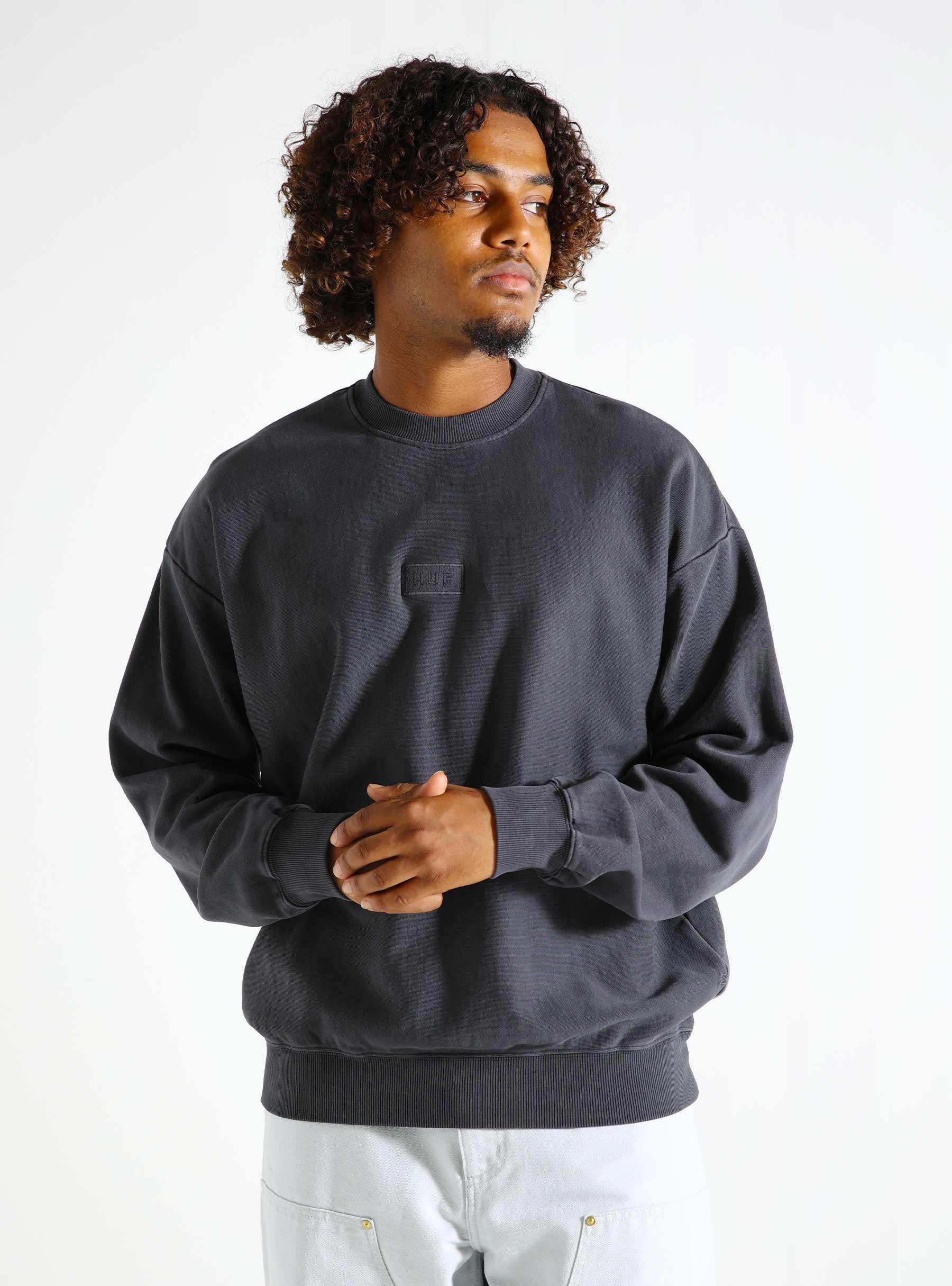 Mason Crewneck Fleece Washed Black FL00230