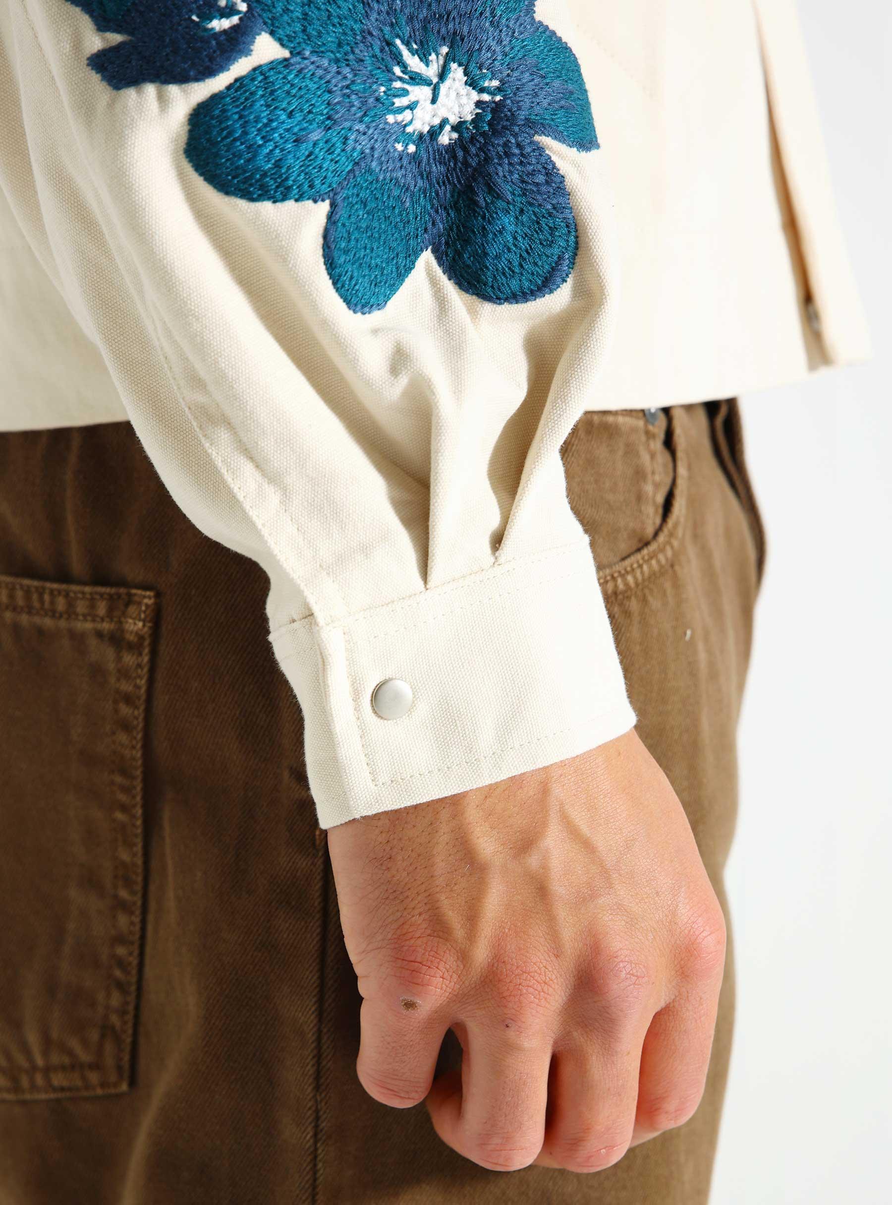 Flower Embroidery Jacket Cream AW24-082J