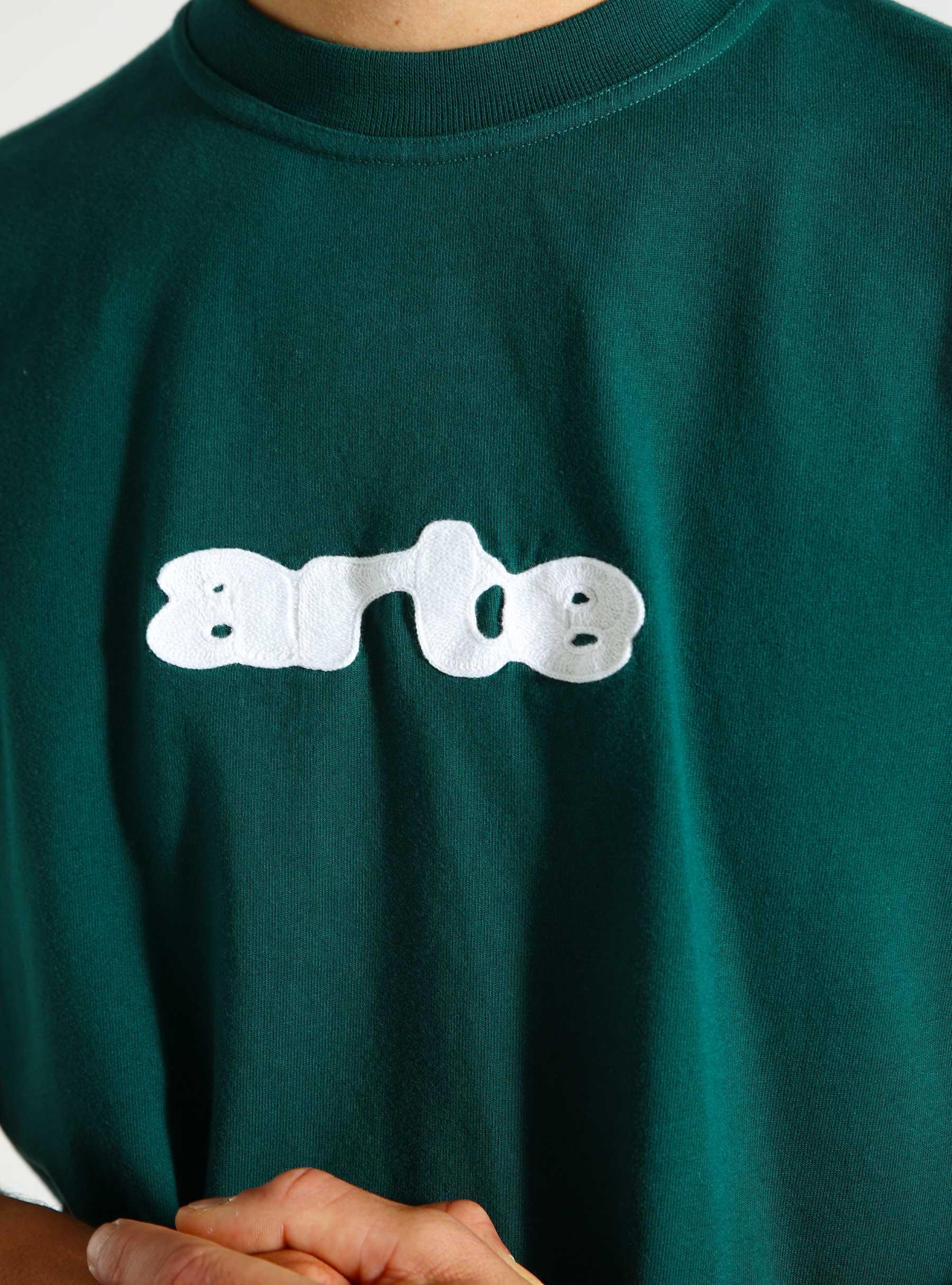 Blur Embroidery T-shirt Green AW24-123T