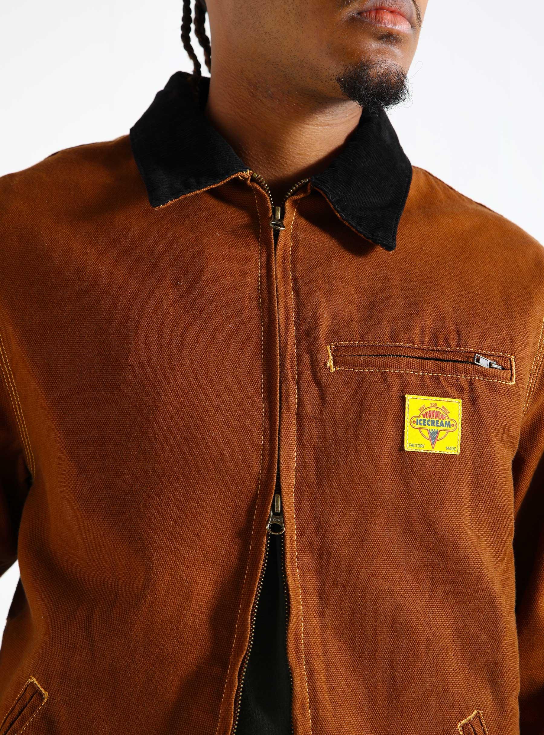 Canvas Lined Work Jacket Brown ICW003