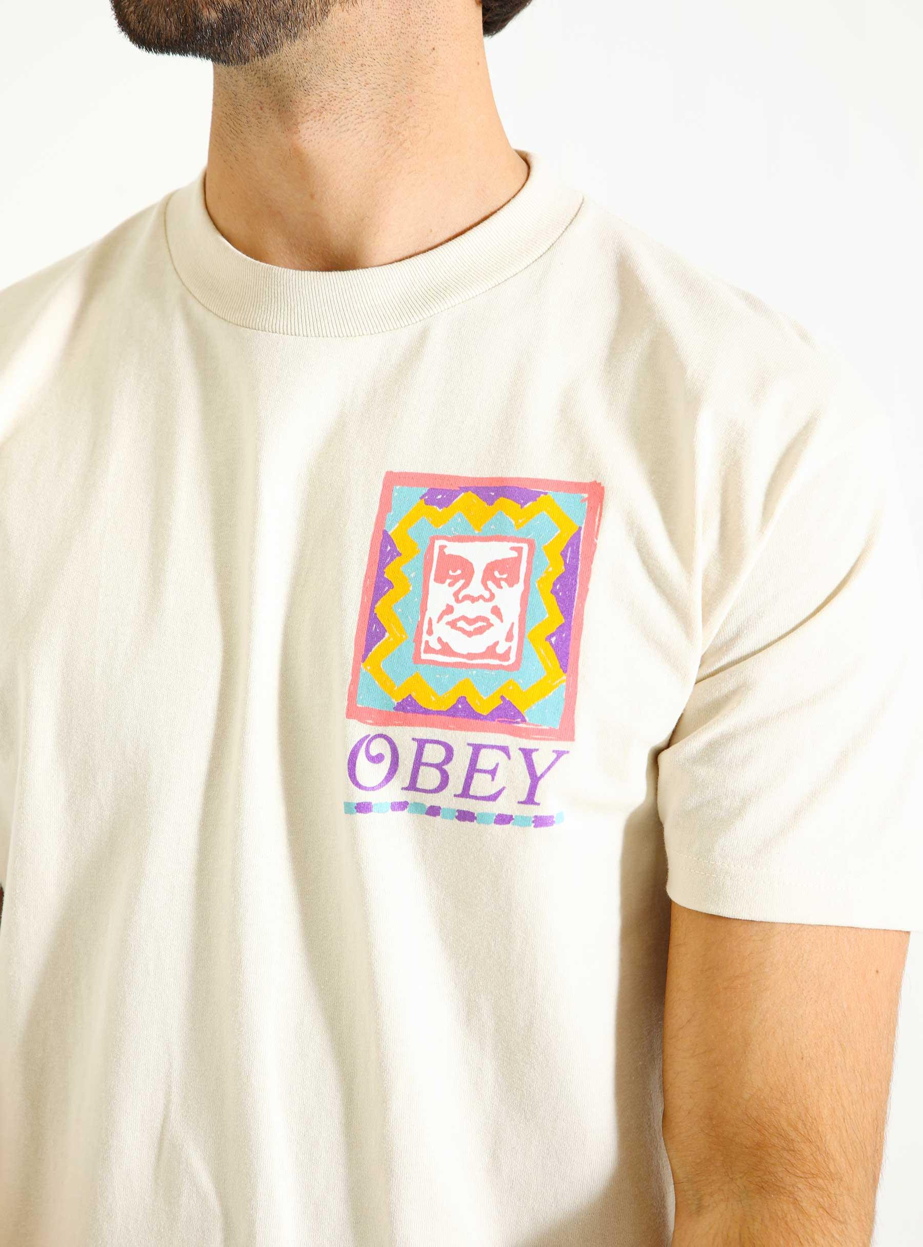 Obey Throwback T-Shirt Cream 165263786-CRM