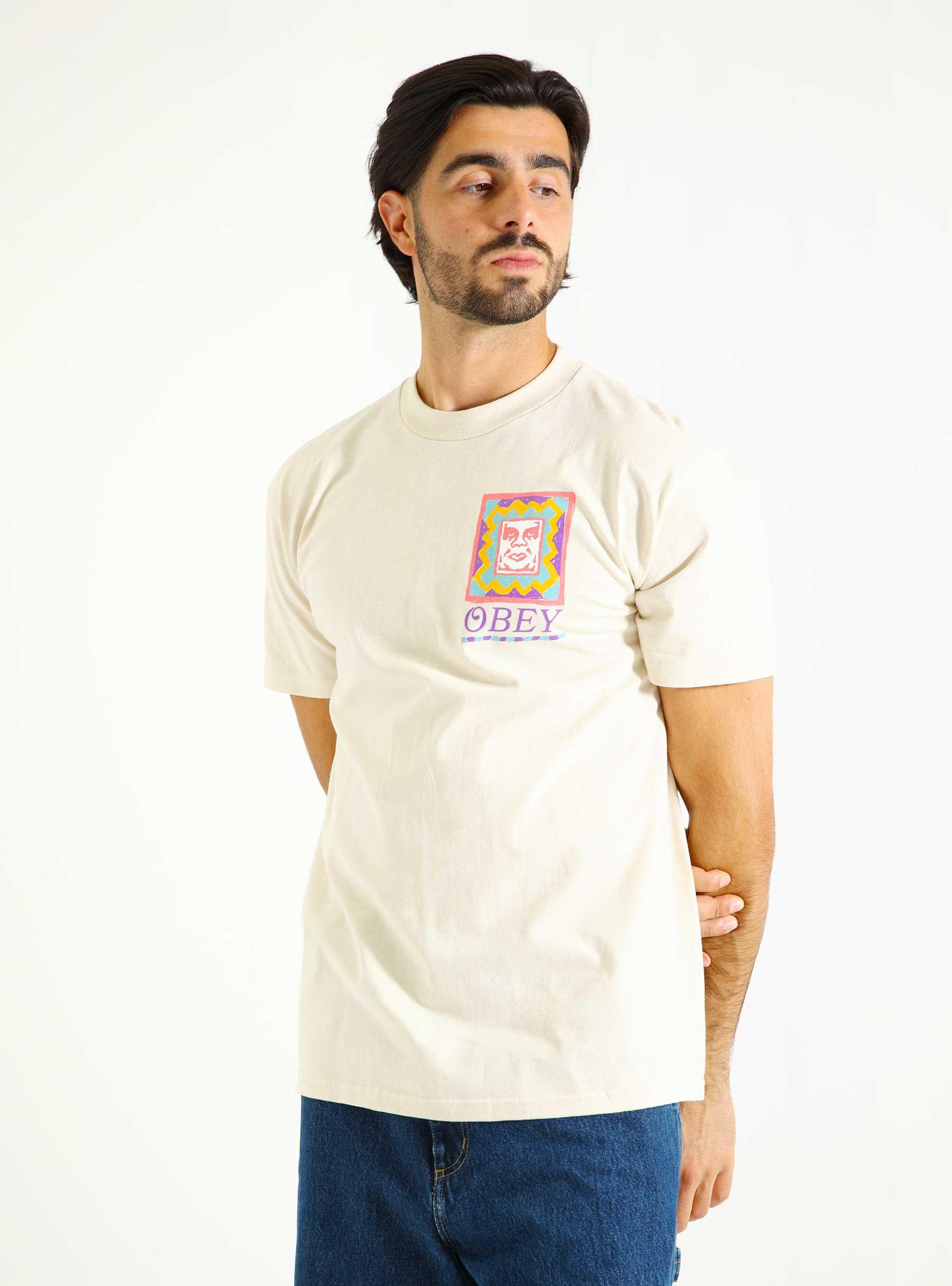 Obey Throwback T-Shirt Cream 165263786-CRM