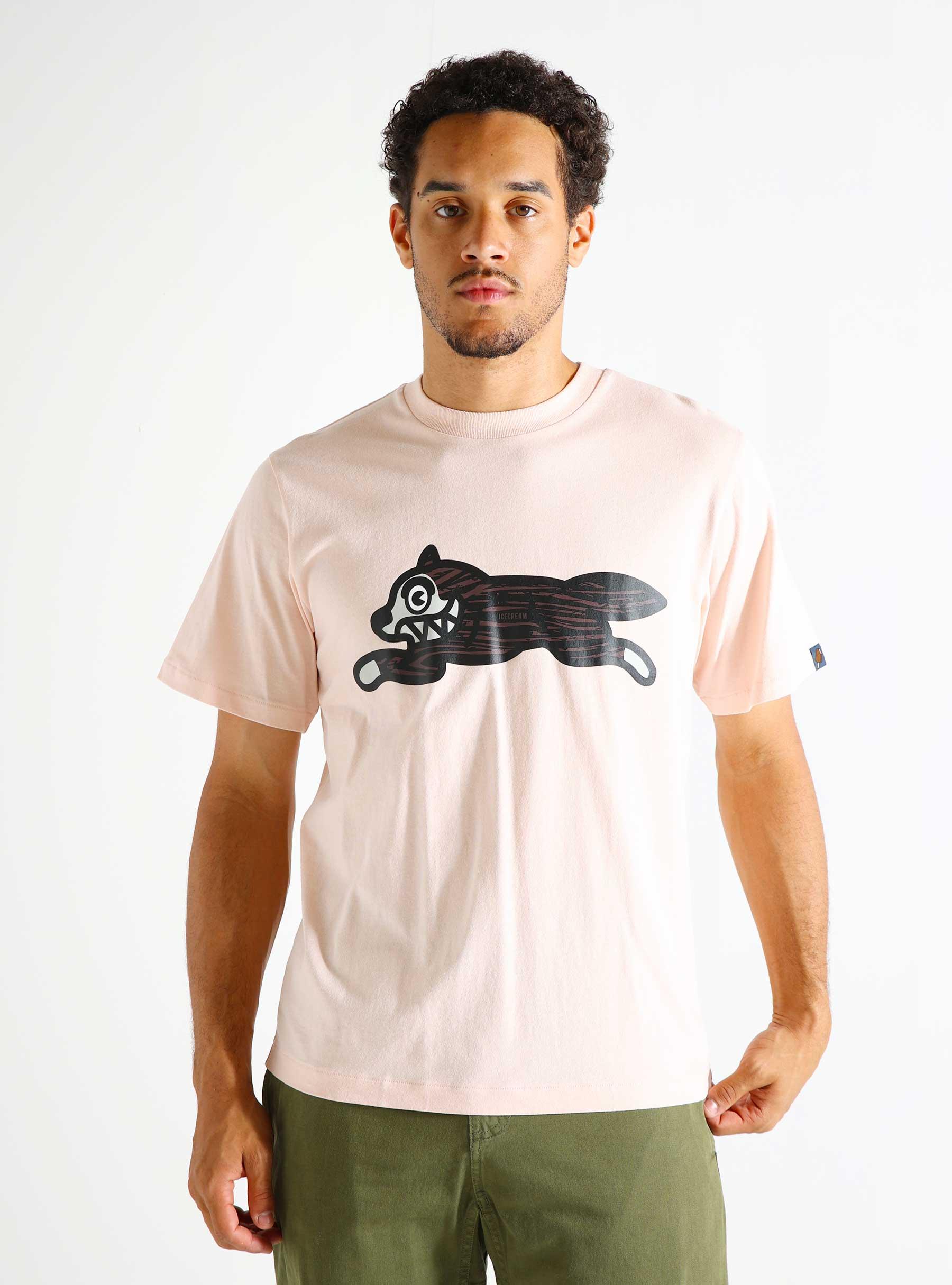 Woodgrain Running Dog T-Shirt Pink IC24345