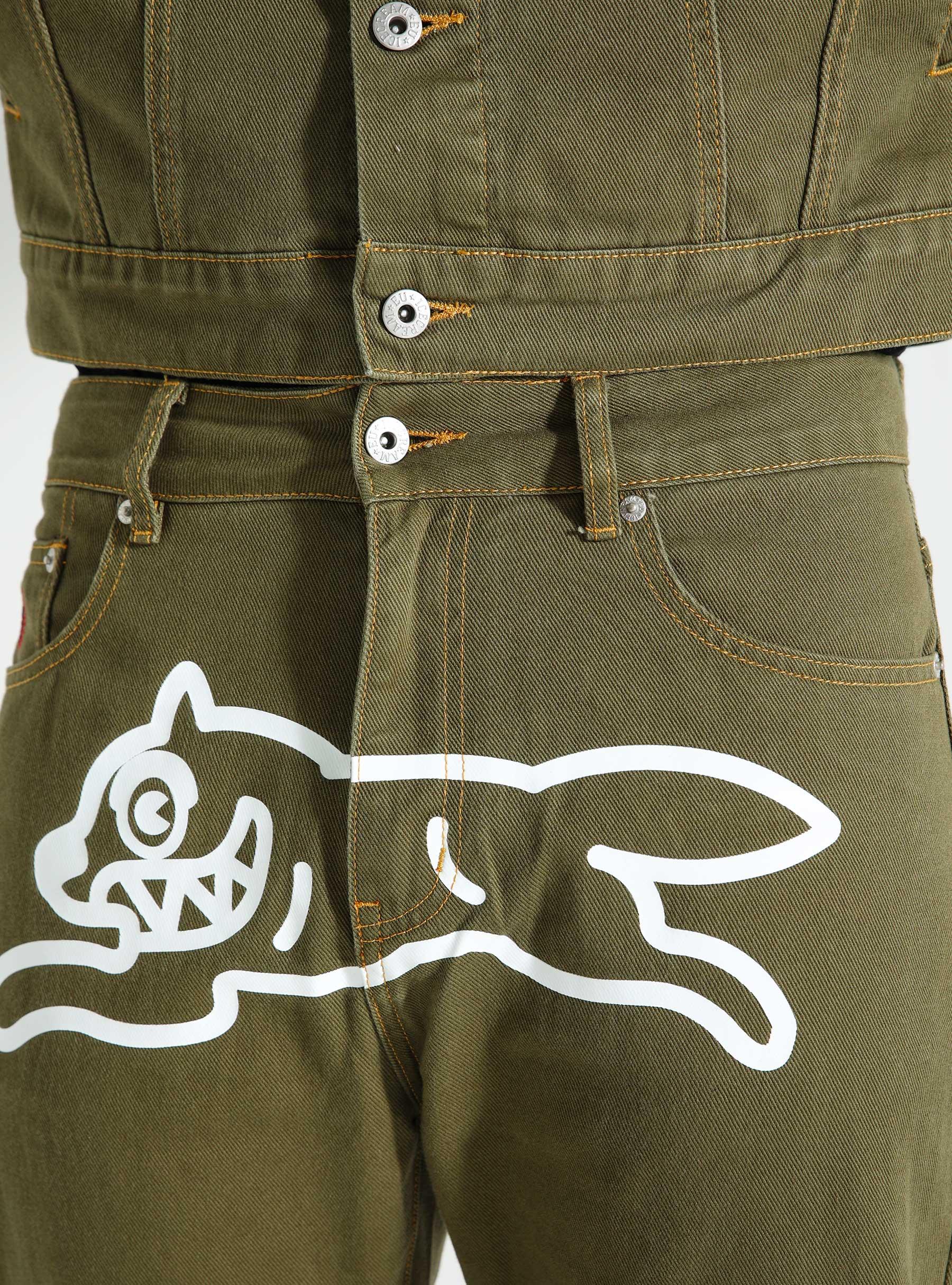 Running Dog Denim Pant Green ICD001