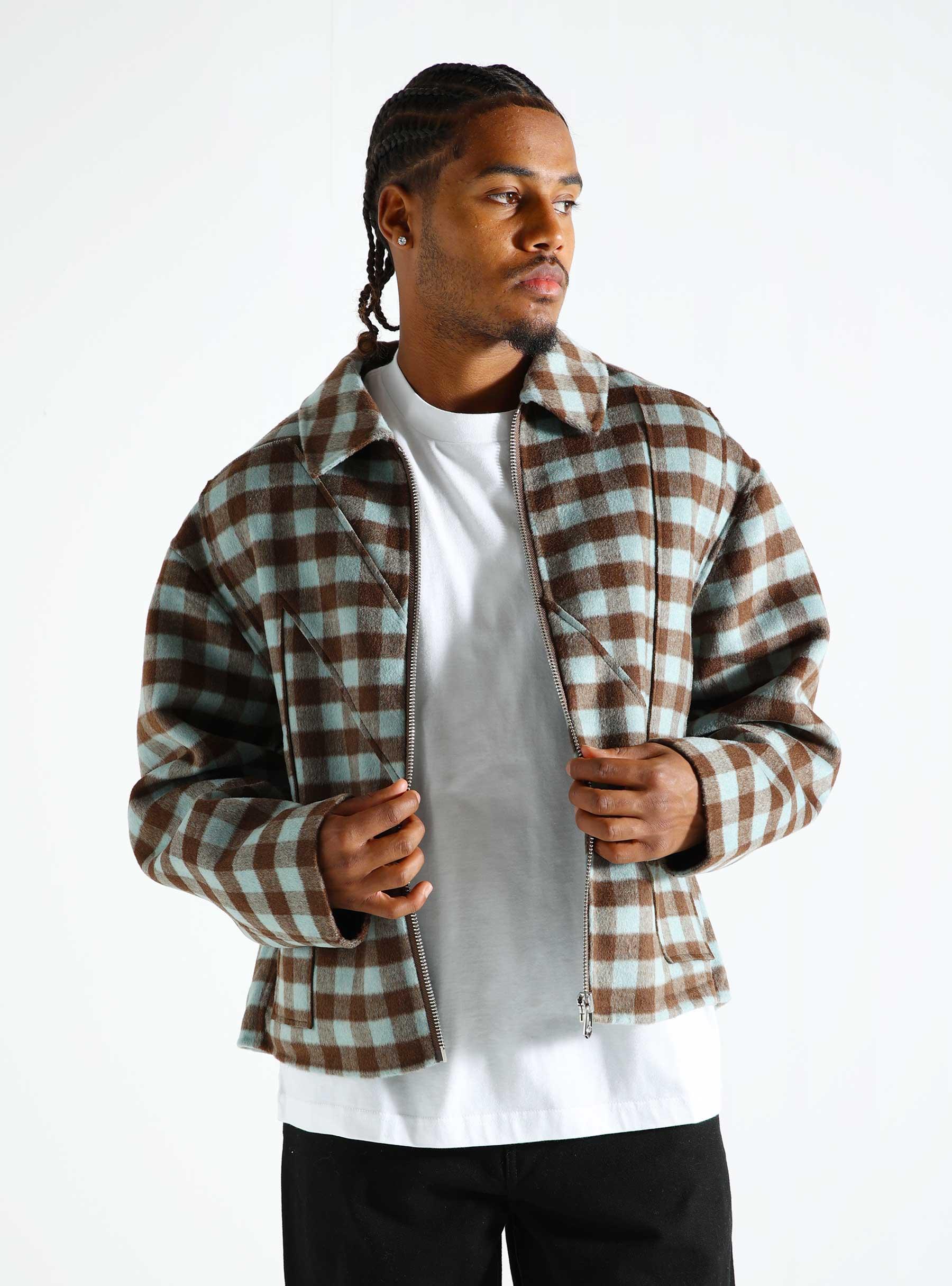 Wool Check Overshirt Brown 2402037001