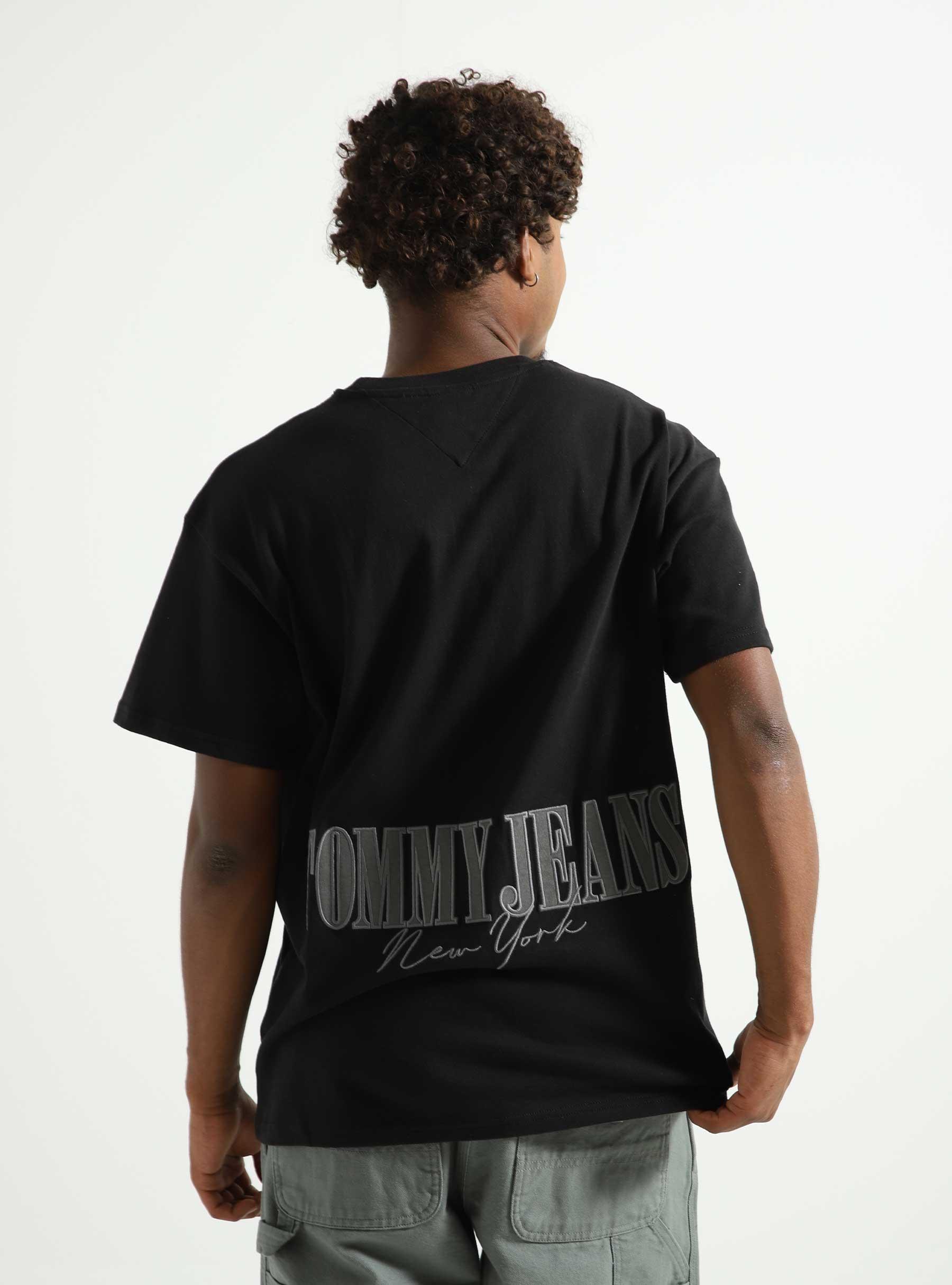 - Black T-Shirt Freshcotton TJM Badge Jeans Tommy Relaxed