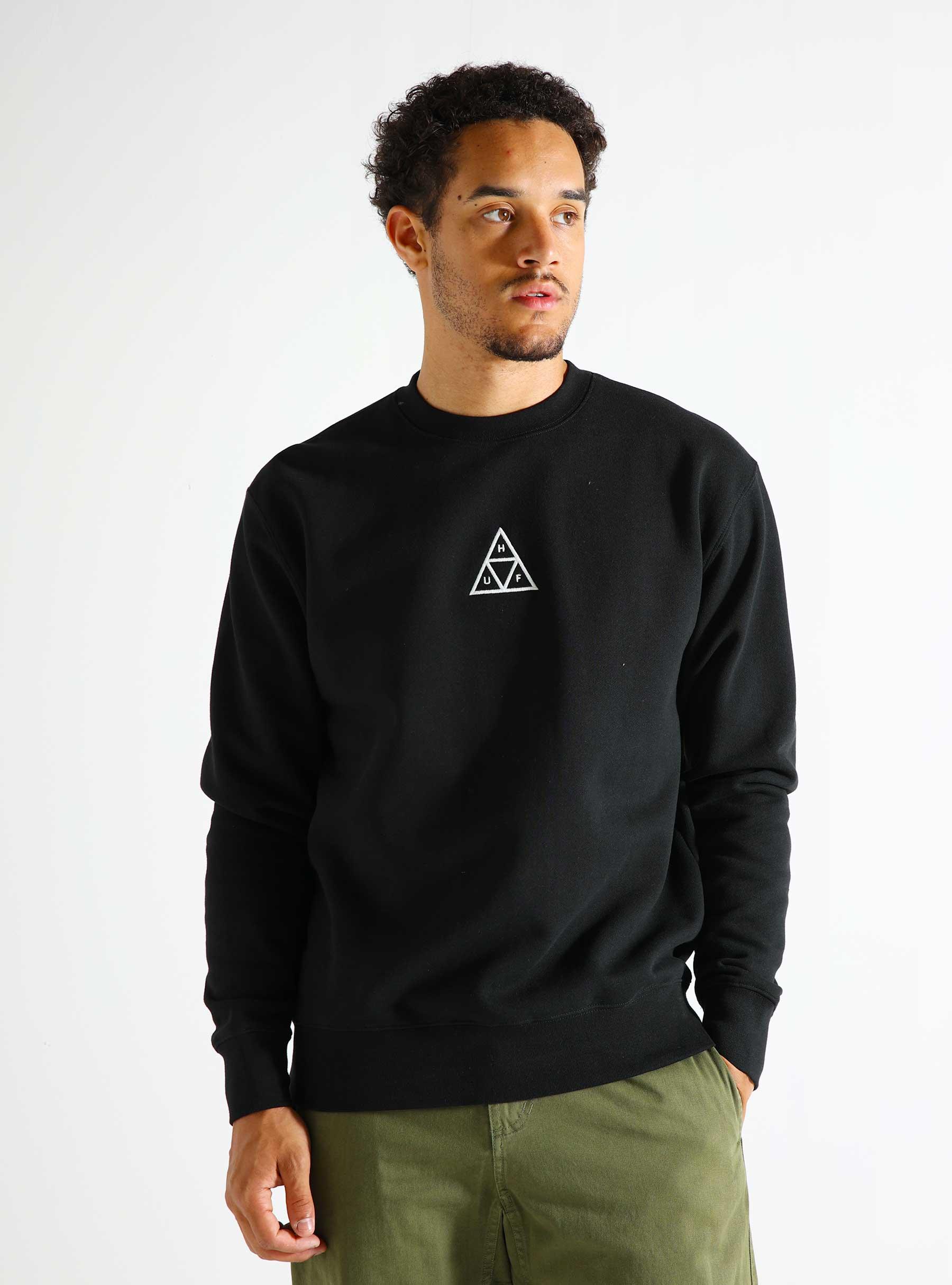 HUF Set Triple Triangle Crewneck Black PF00650