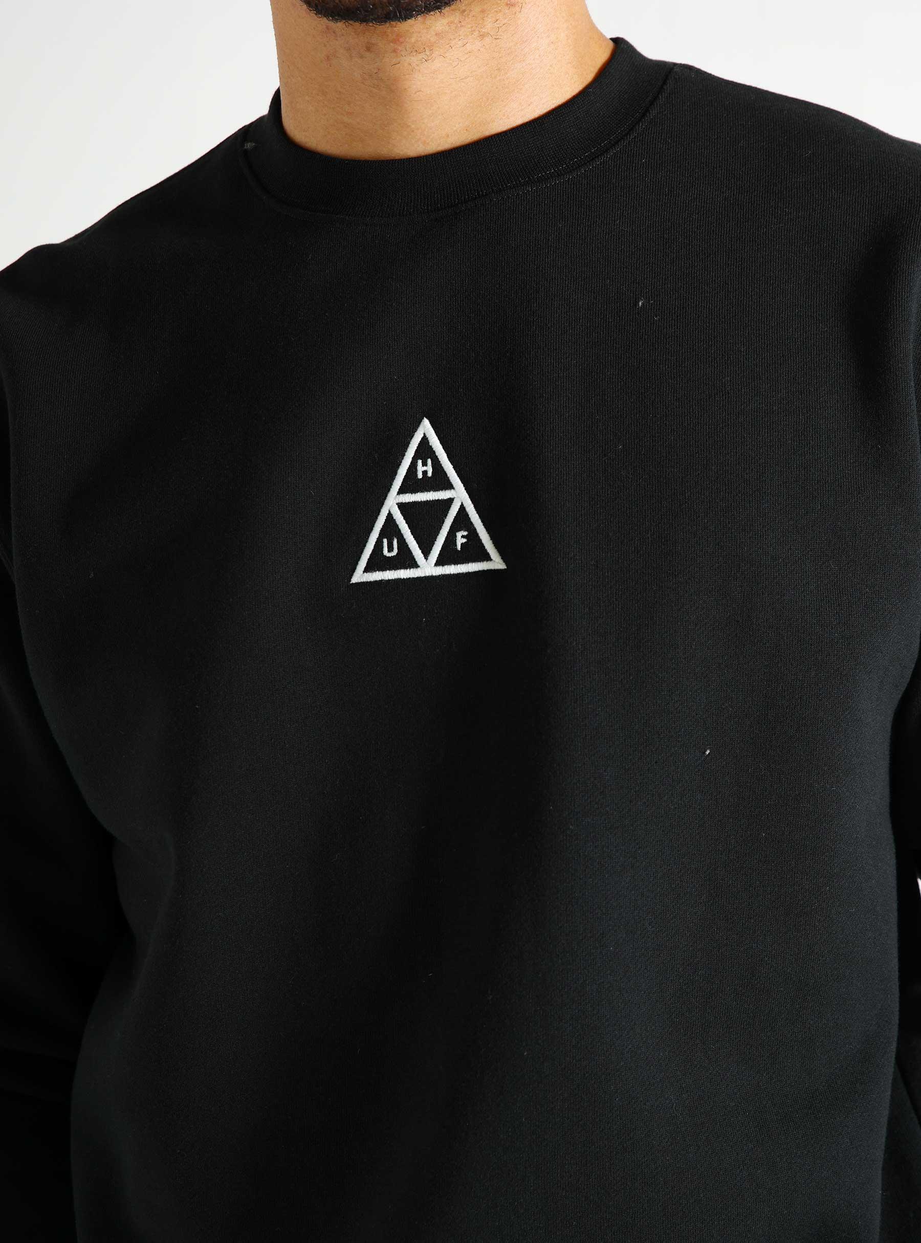 HUF Set Triple Triangle Crewneck Black PF00650