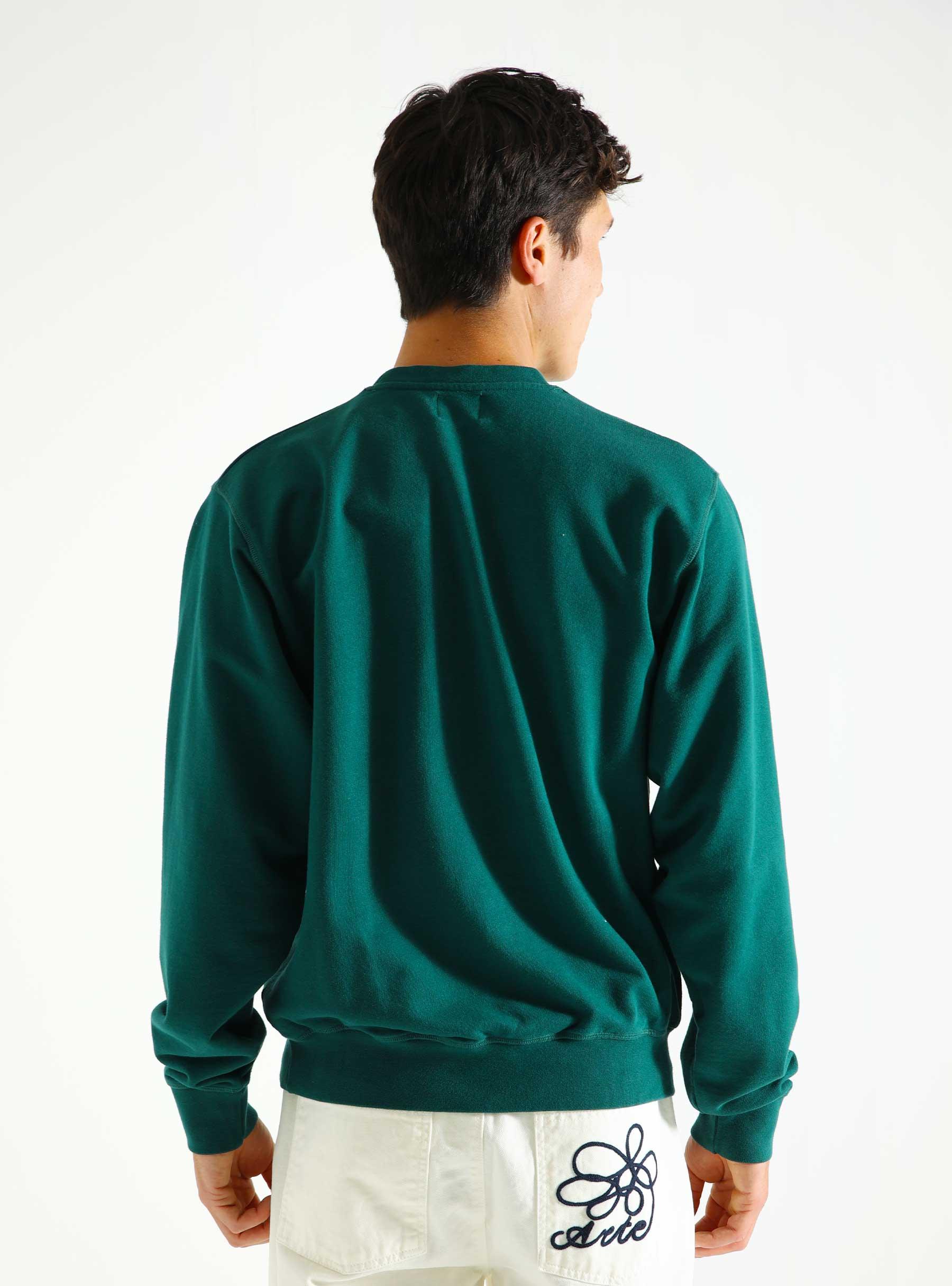 Heart Flower Logo Crewneck Green AW24-128C