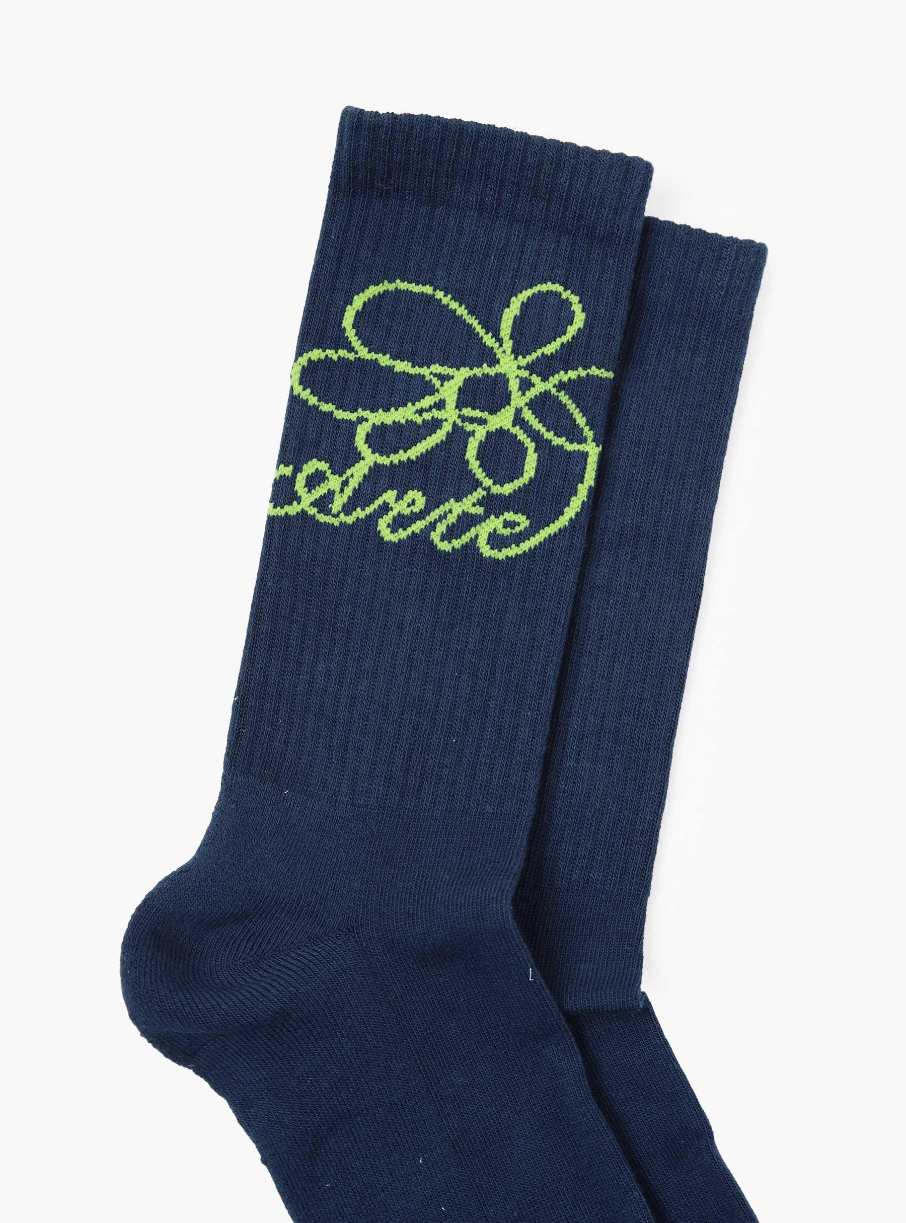 Flower Logo Socks Navy AW24-242SK