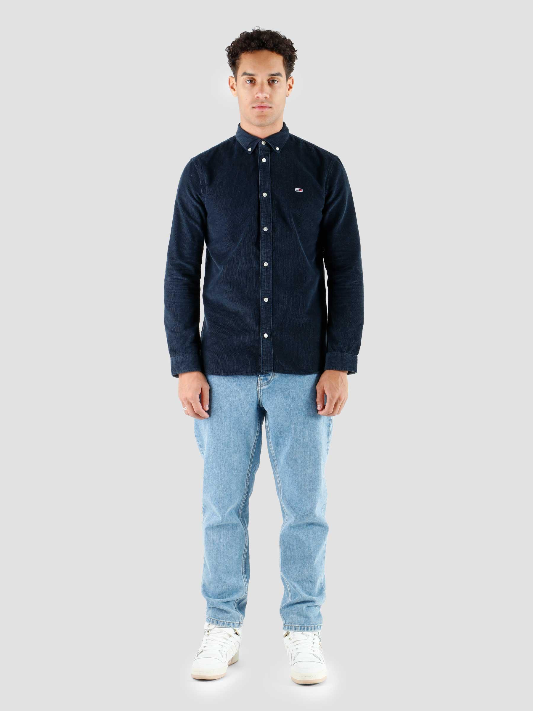 - Cord Jeans Shirt Navy Tommy Twilight Solid Freshcotton TJM