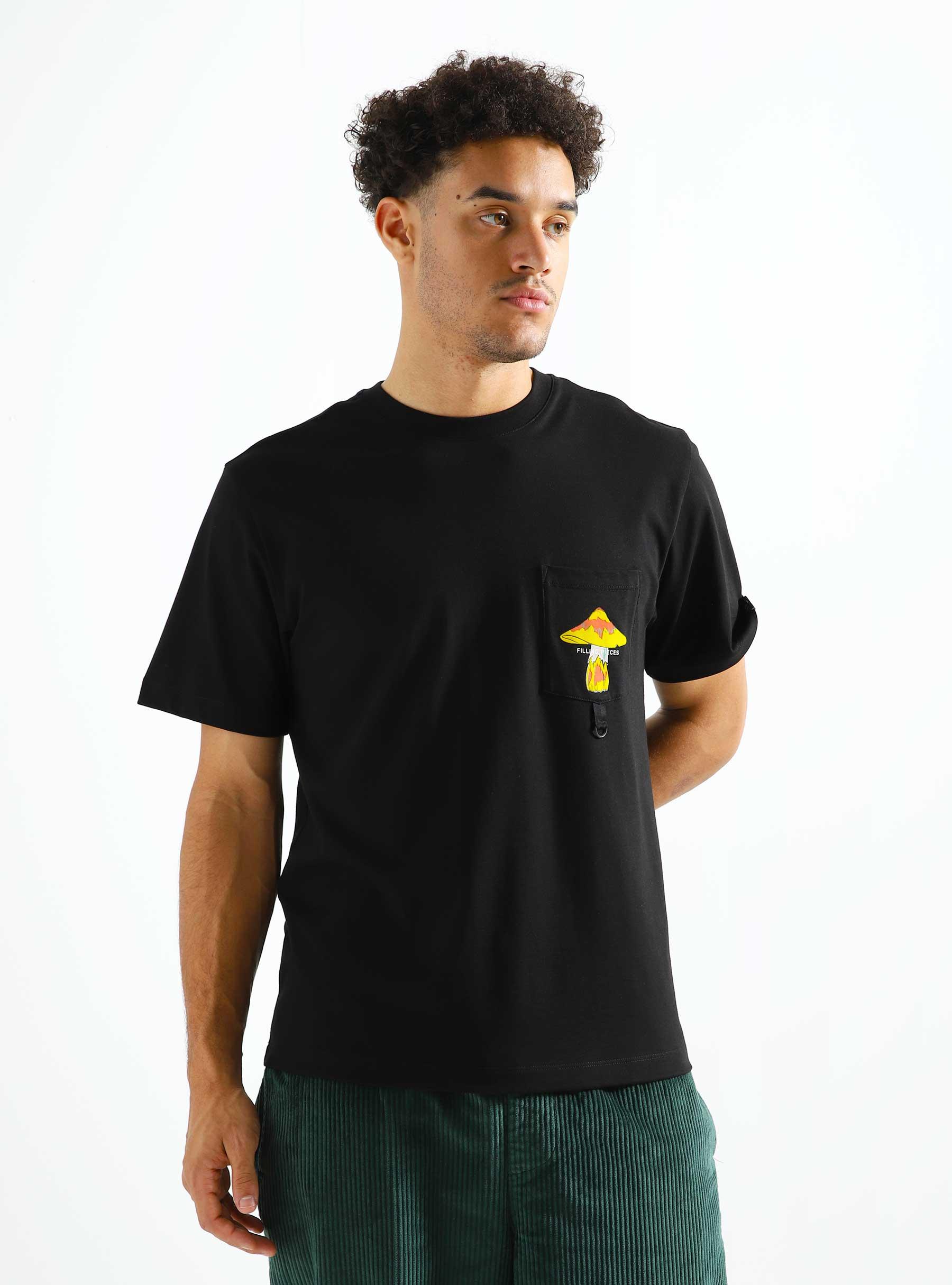 Pocket T-shirt Mushrooms Black 74413601025