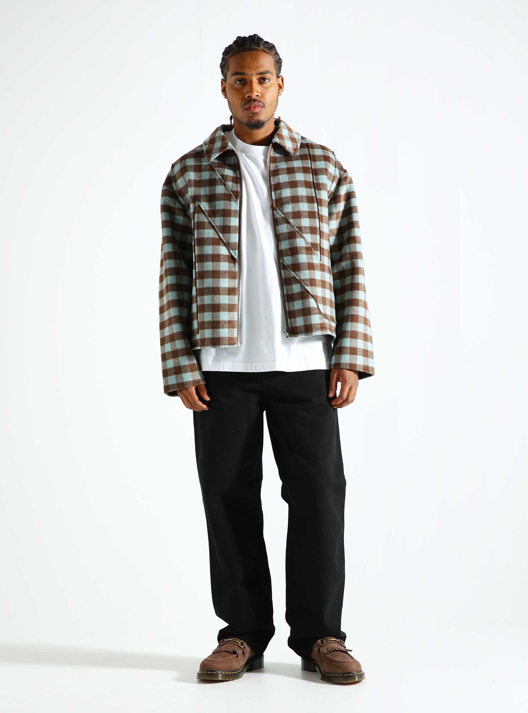 Wool Check Overshirt Brown 2402037001