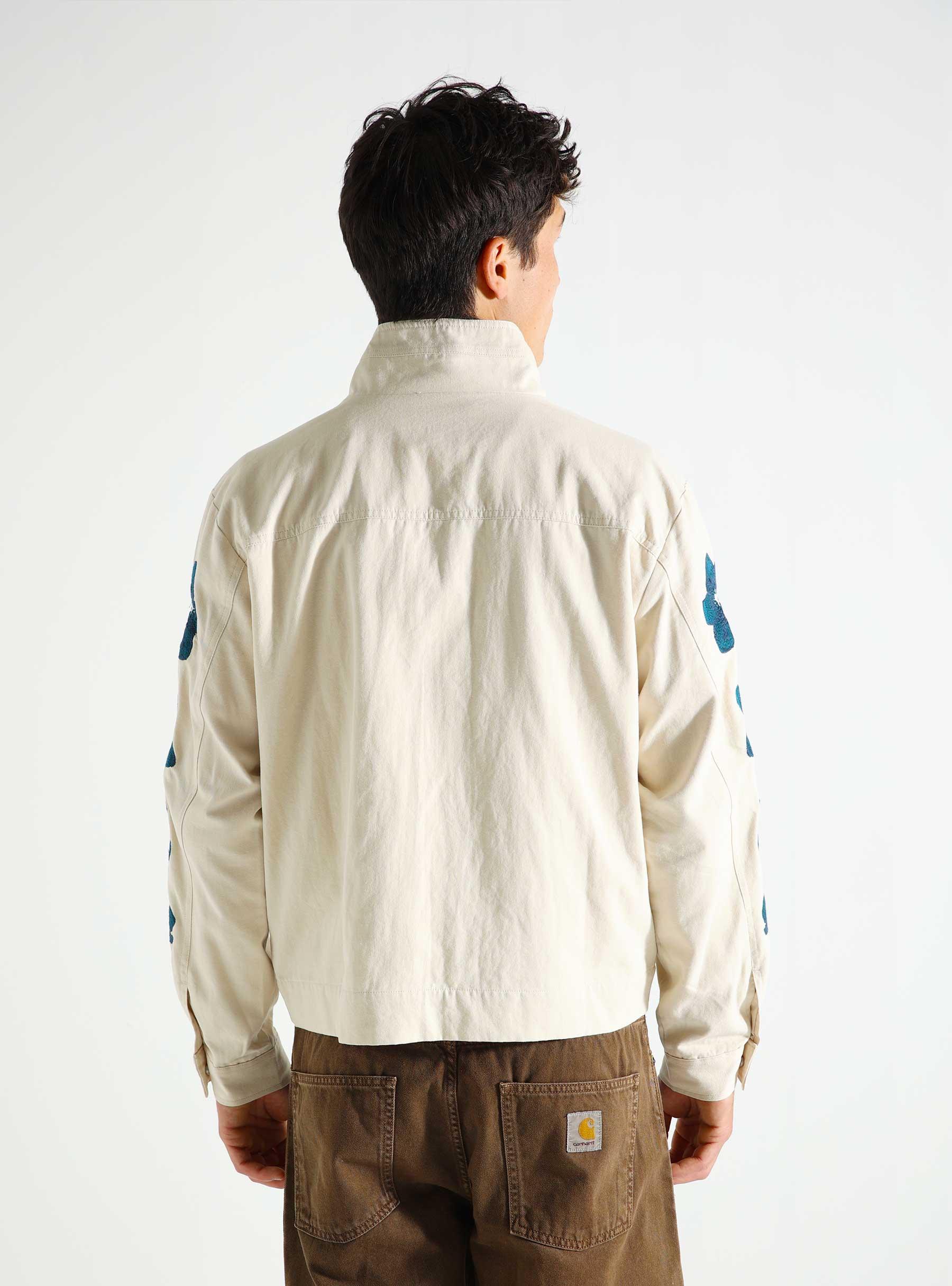 Flower Embroidery Jacket Cream AW24-082J