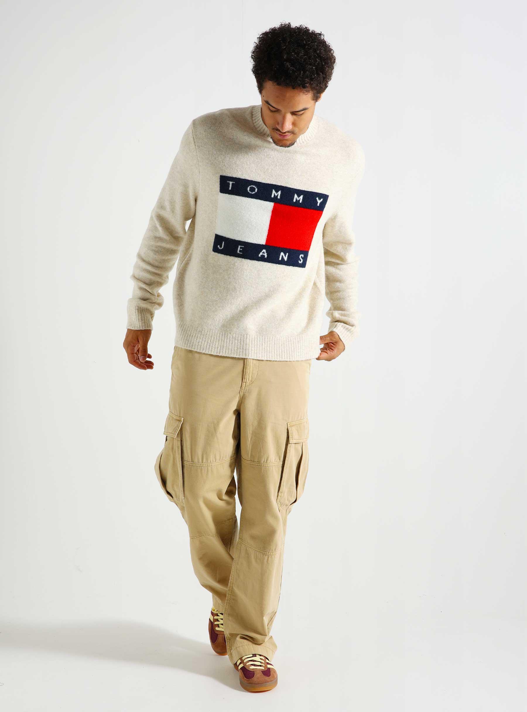 TJM Reg Melange Flag Sweater Newsprint Melange DM0DM19442ACG