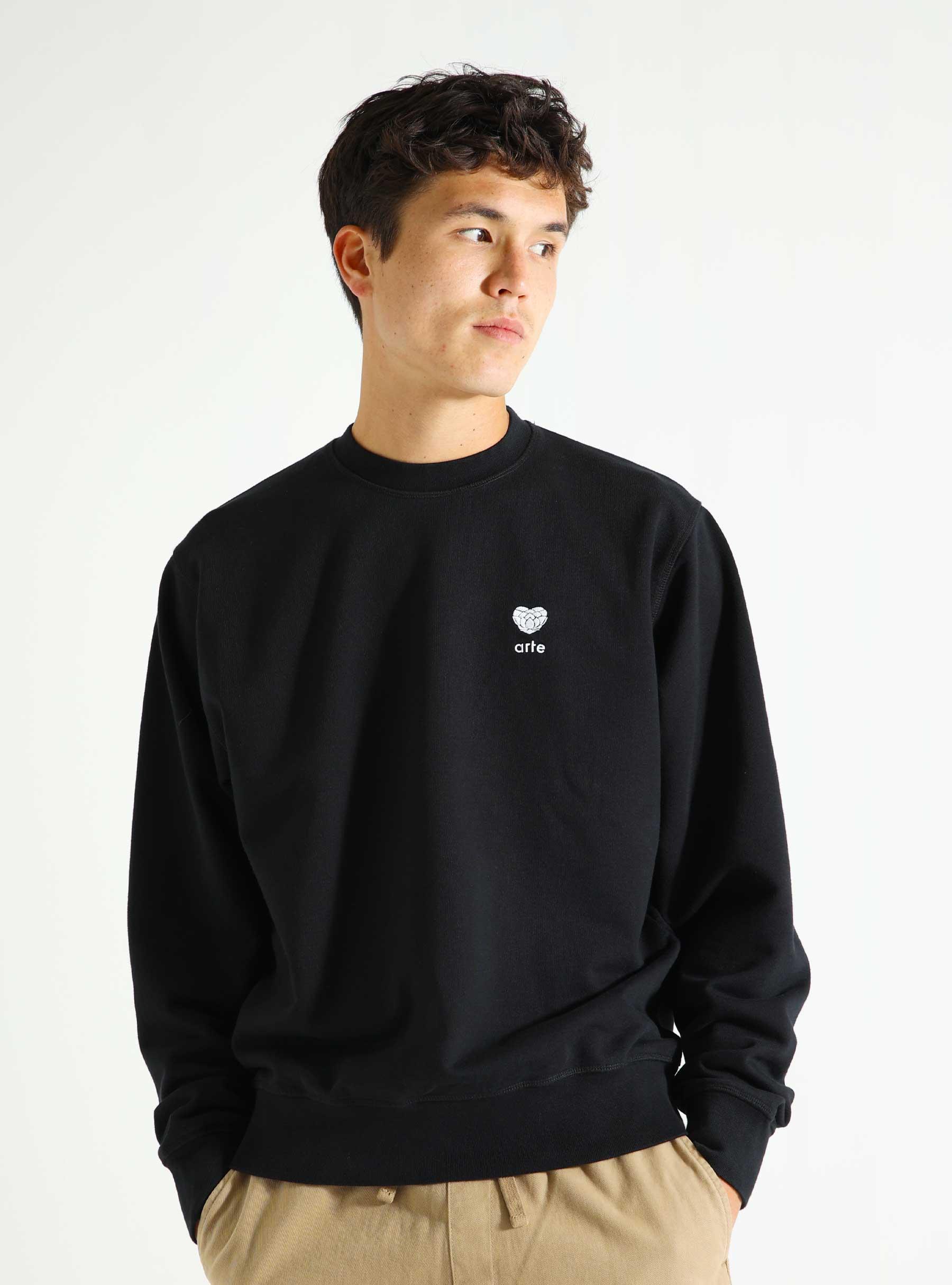 Heart Flower Logo Crewneck Black AW24-128C