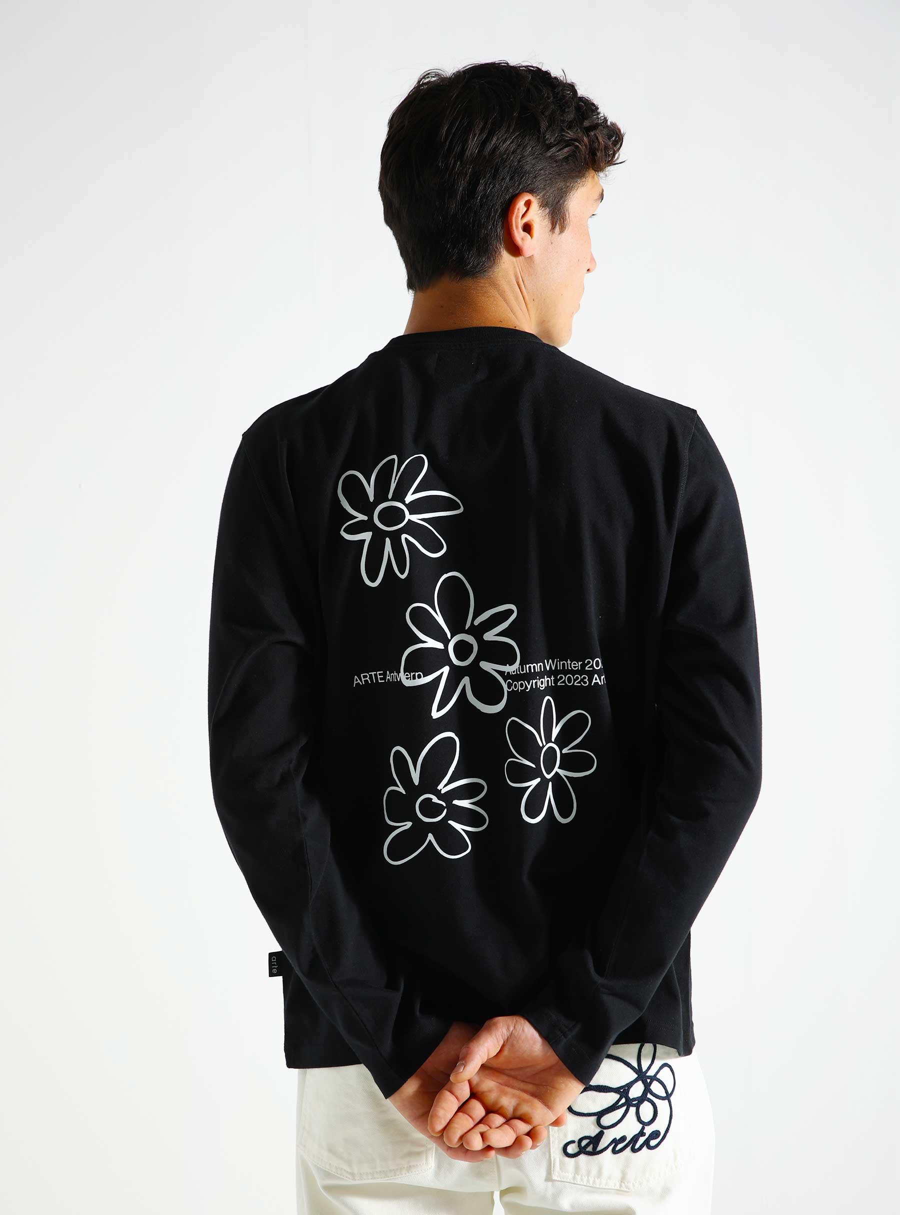 Flowers Longsleeve Black AW24-141LS