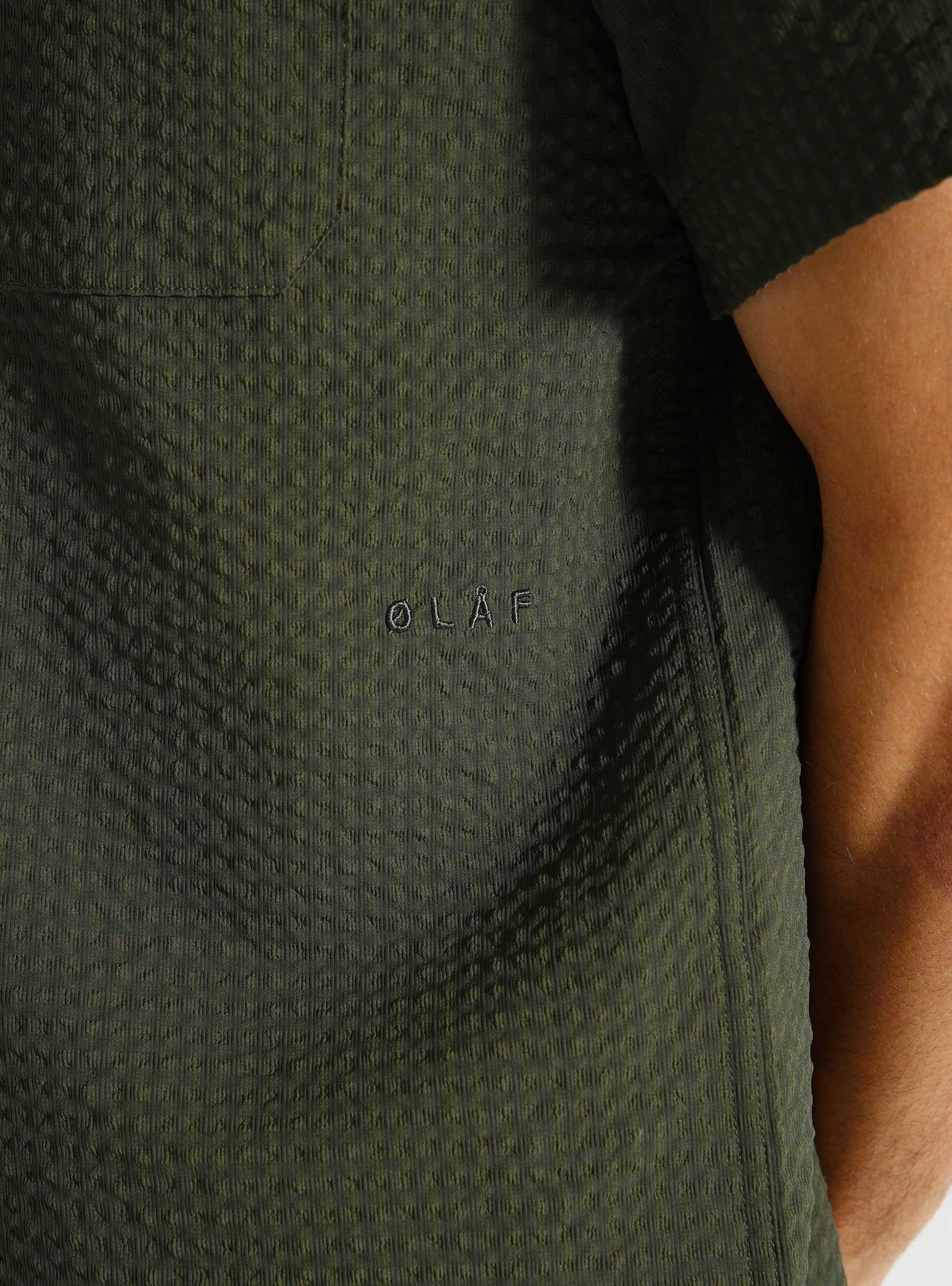 Seersucker Shirt Dark Green M170303