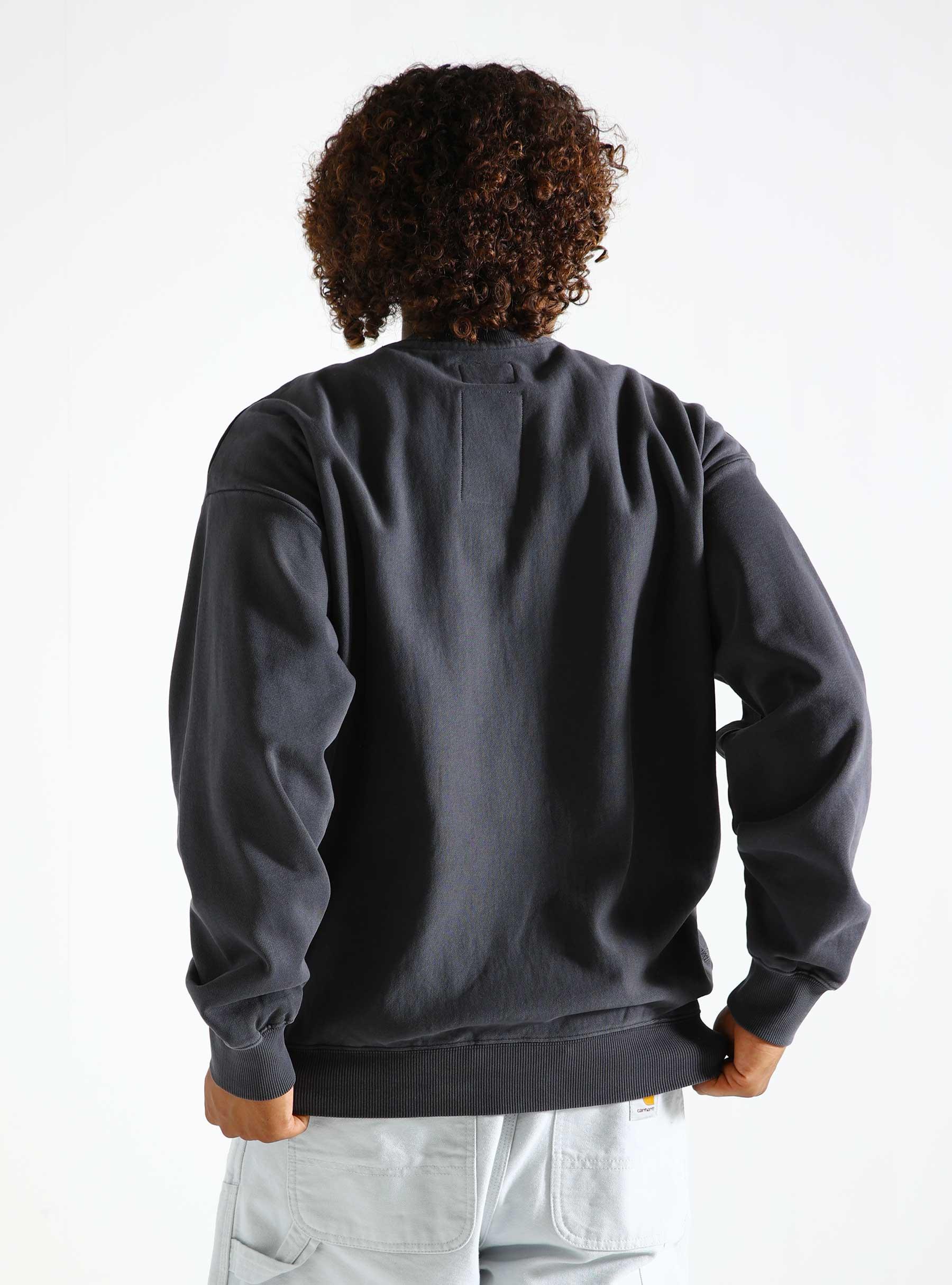 Mason Crewneck Fleece Washed Black FL00230