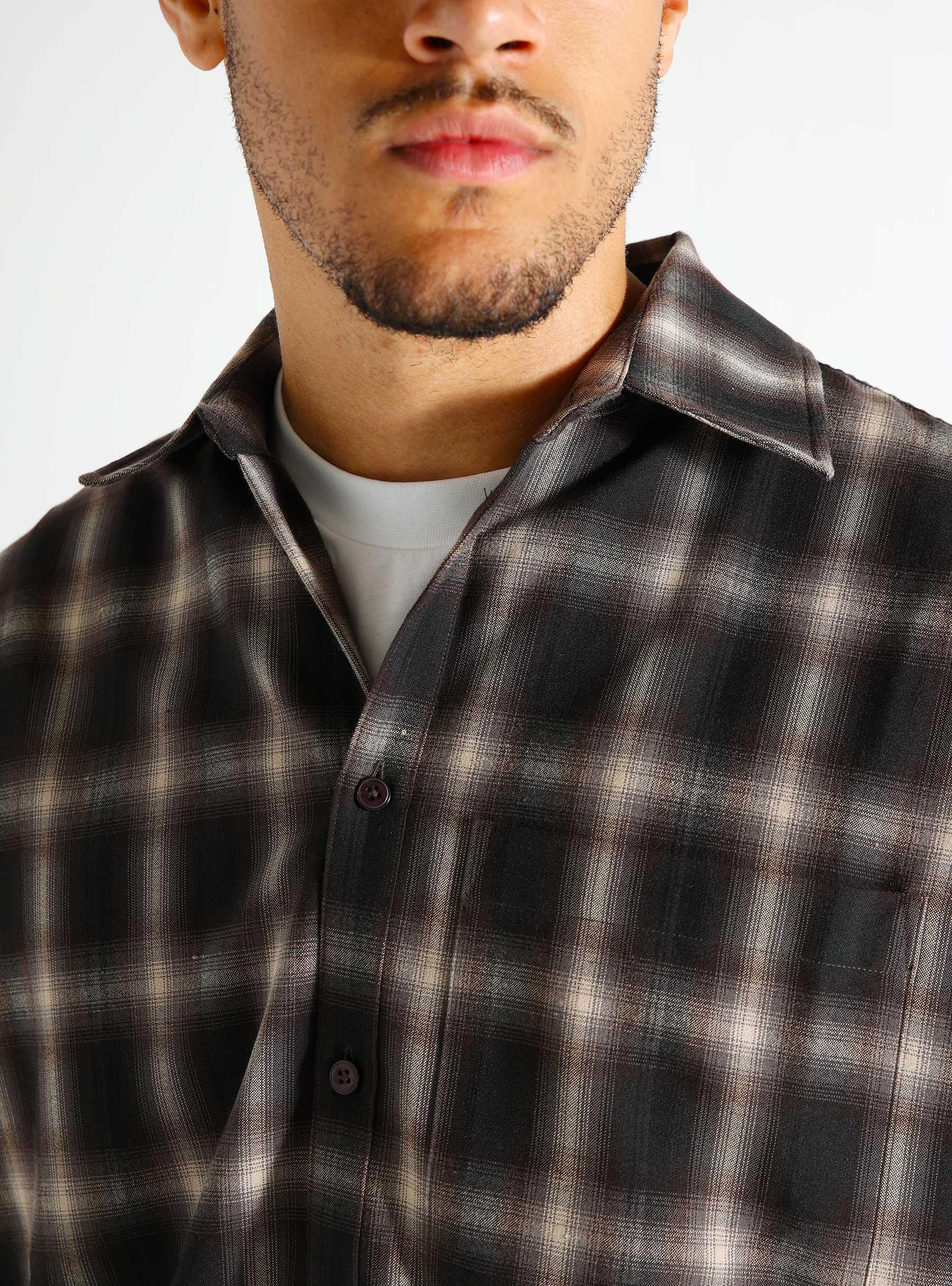 Plaid Boxy Shirt Brown/Multi M180304