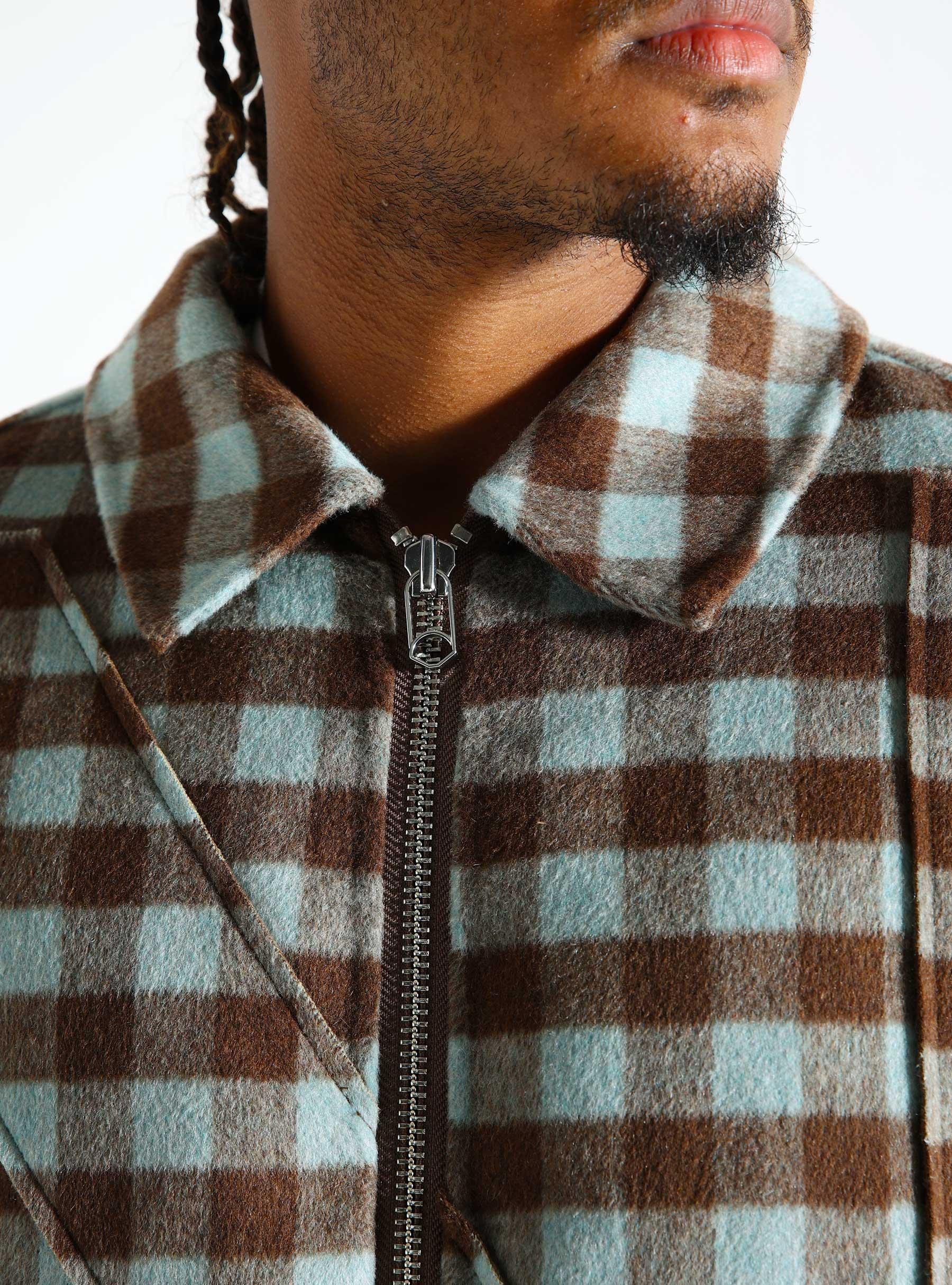 Wool Check Overshirt Brown 2402037001