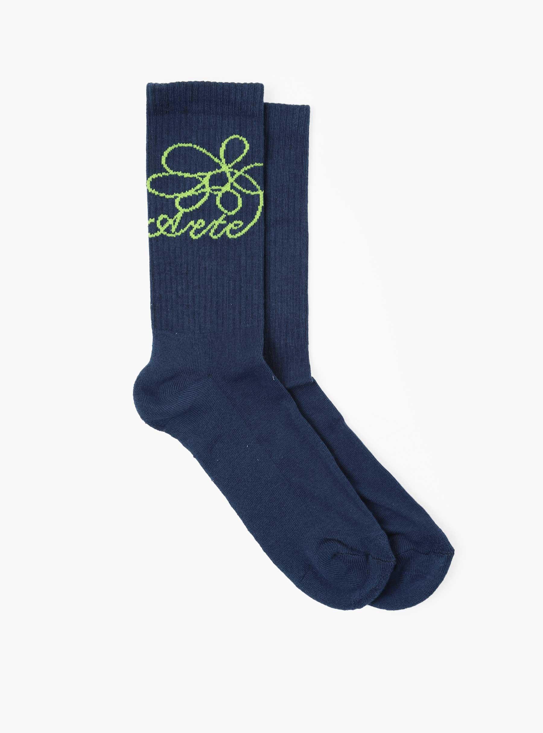 Flower Logo Socks Navy AW24-242SK